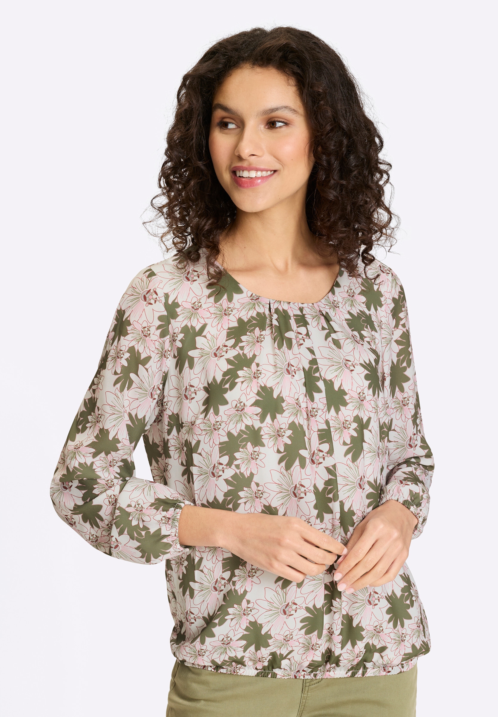 heine Schlupfbluse »Druckbluse Schlupfbluse mit Jerseyfutter«