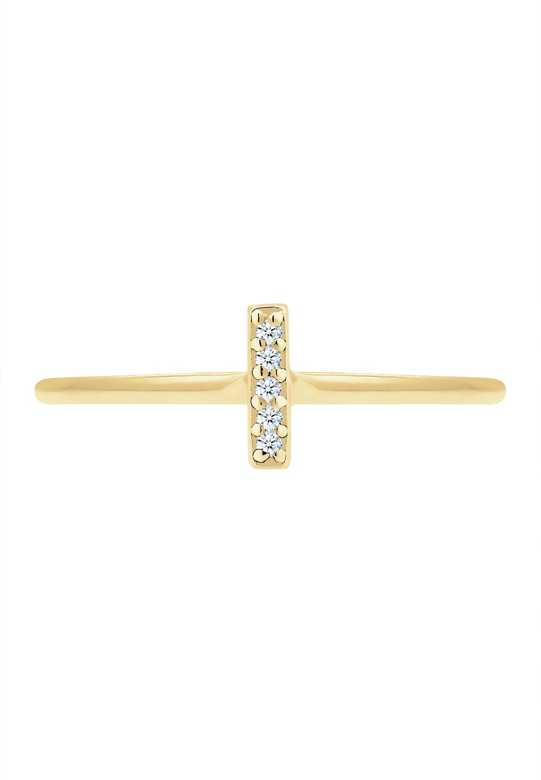 Elli DIAMONDS Diamantring »Ring Kreuz Diamanten Brillantschliff (0.025 ct) 375 Gelbgold«