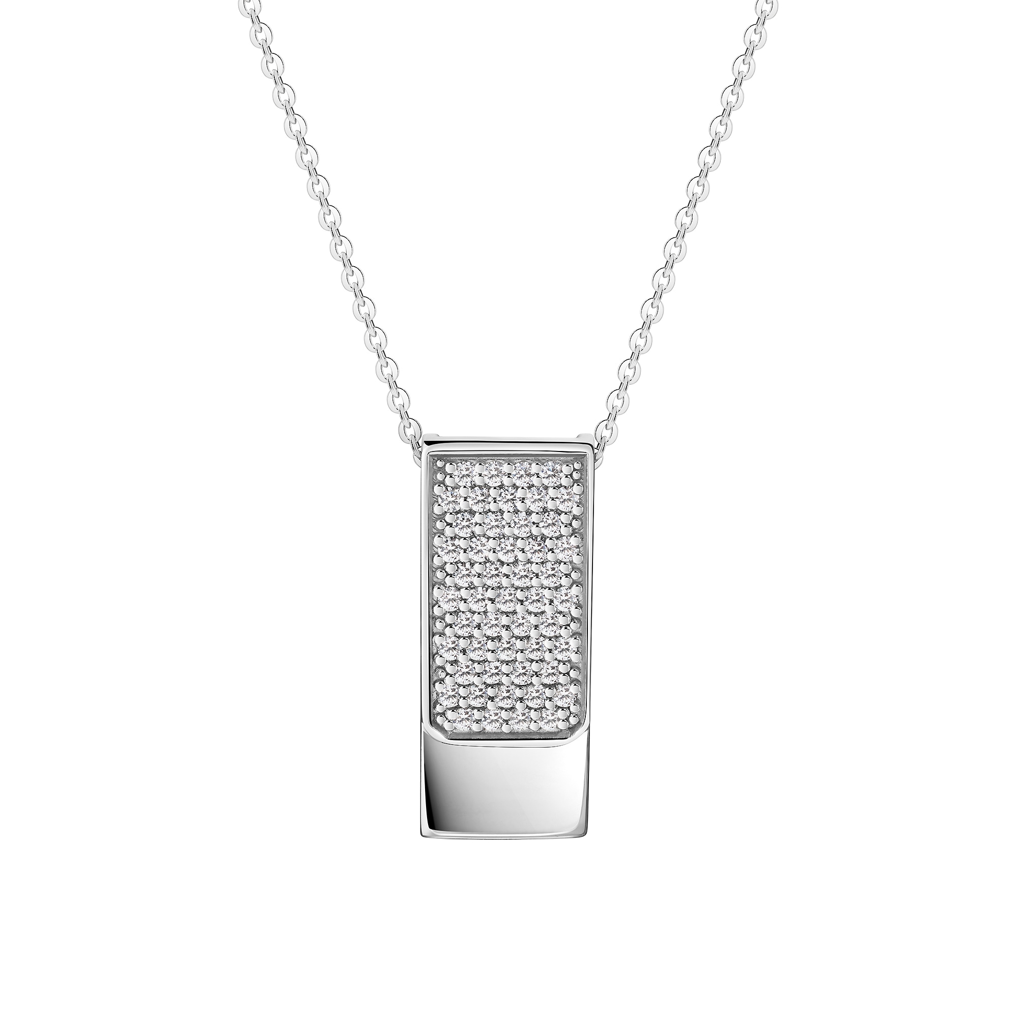 Firetti Kette mit Anhänger »Schmuck Geschenk Silber 925 Halsschmuck Halskette Ankerkette« mit Zirkonia (synth.)