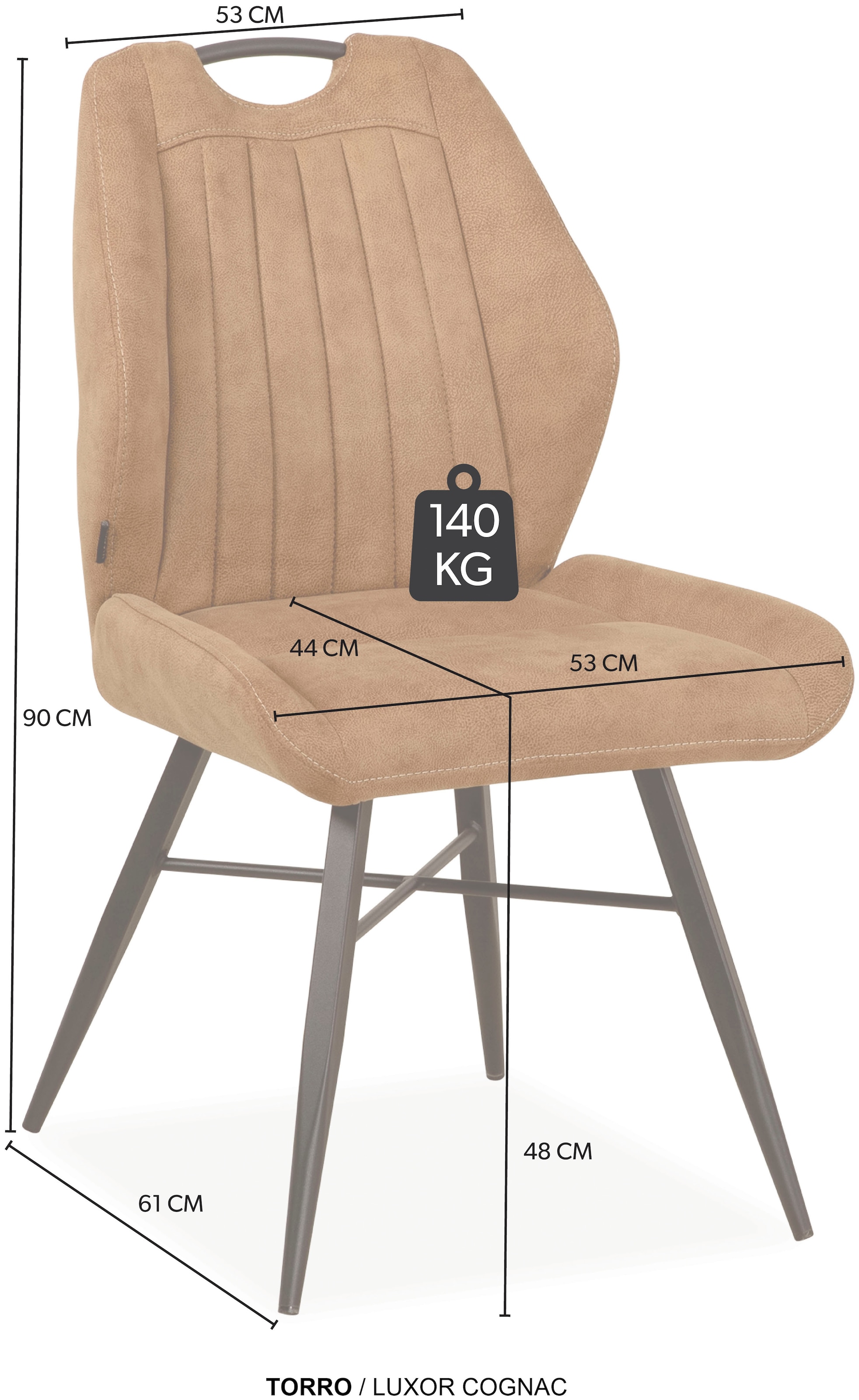 OMG Design Esszimmerstuhl »Torro«, (Set), 2 St., Stoff, bequemer Polsterstuhl, pflegeleichter Bezug
