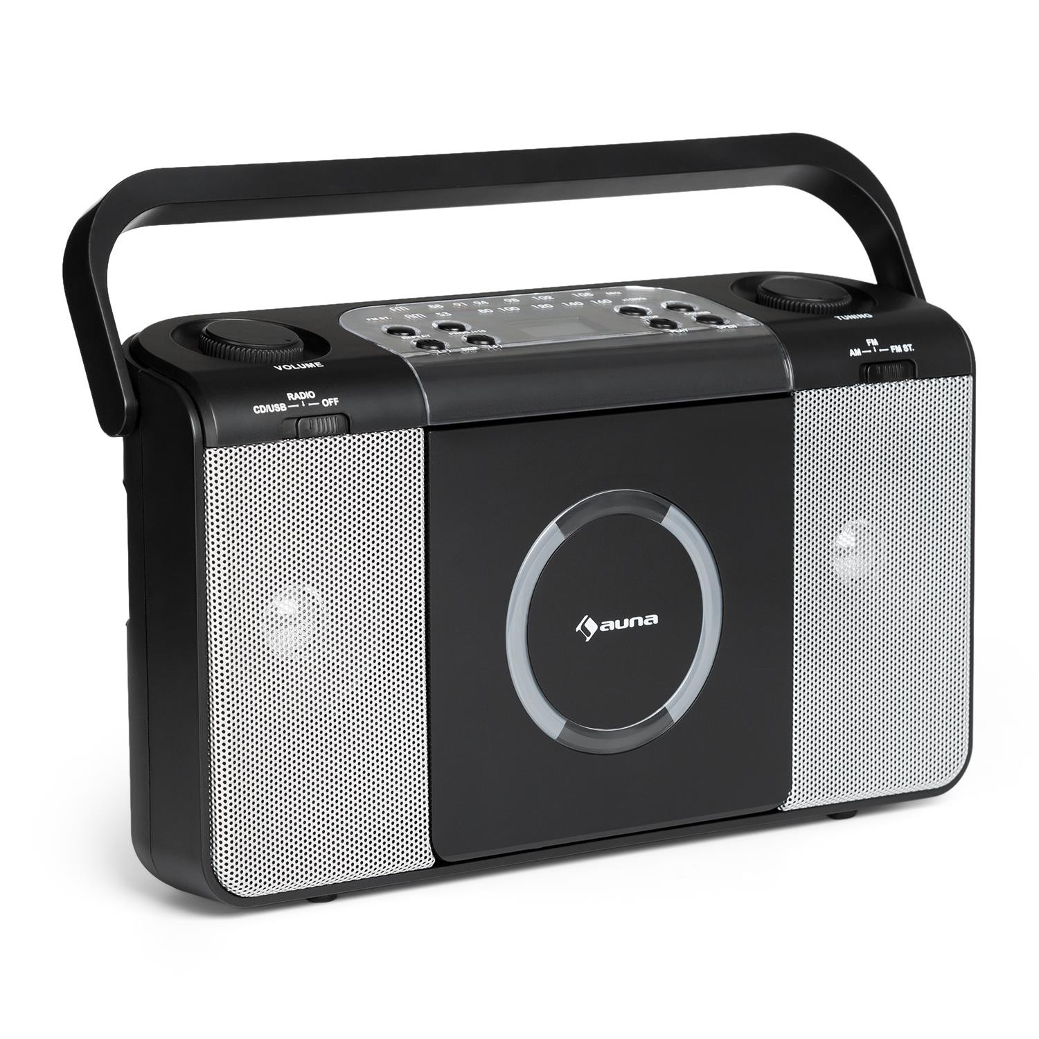 USB CD-Player UKW Radio MP3 tragbar Kofferradio Nostalgie »Boomtown...