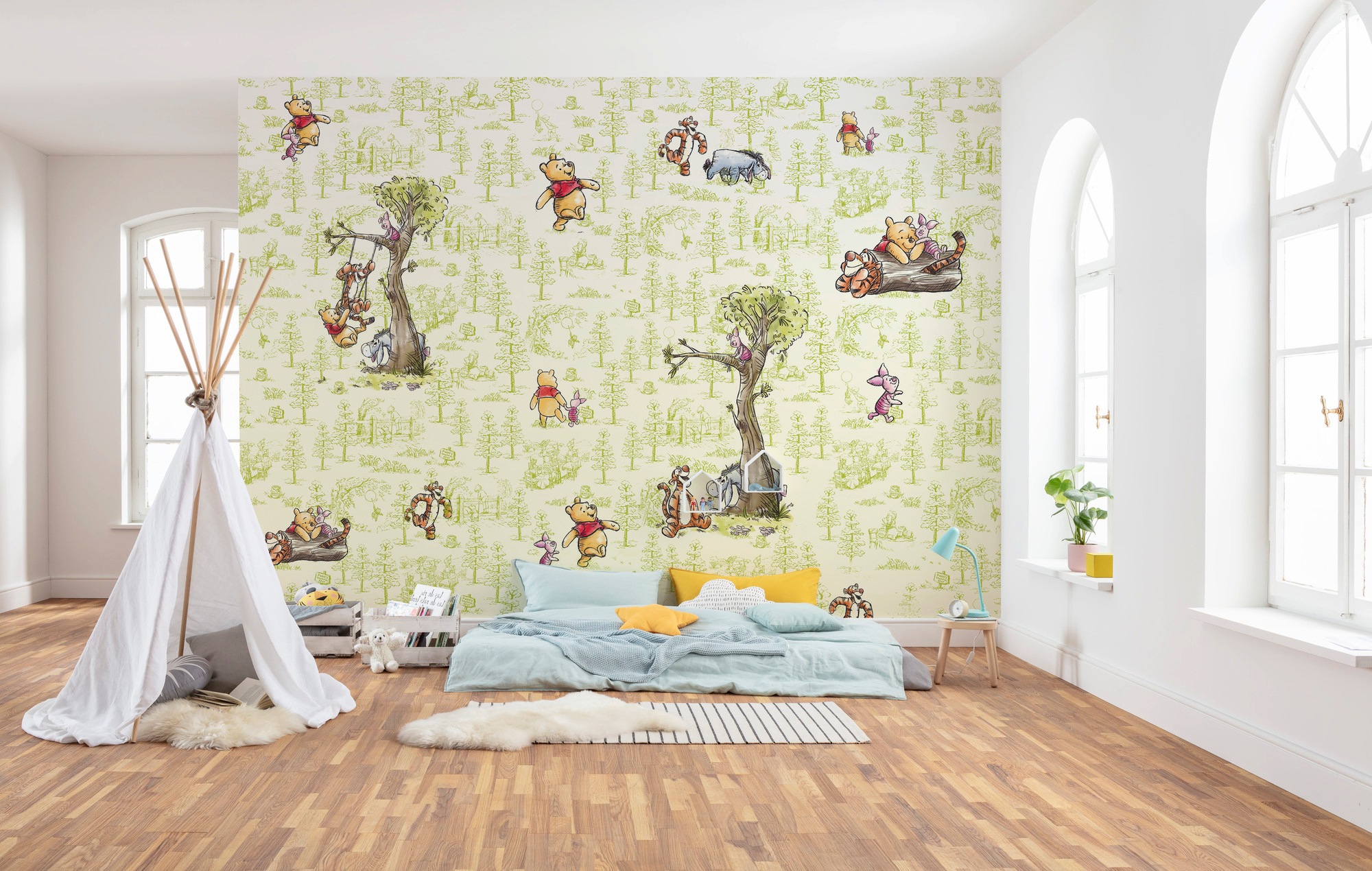 Komar Vliestapete »Digitaldruck Vlies - Winnie the Pooh Friends - Größe 300 x 280 cm«, bedruckt, Kinderzimmer