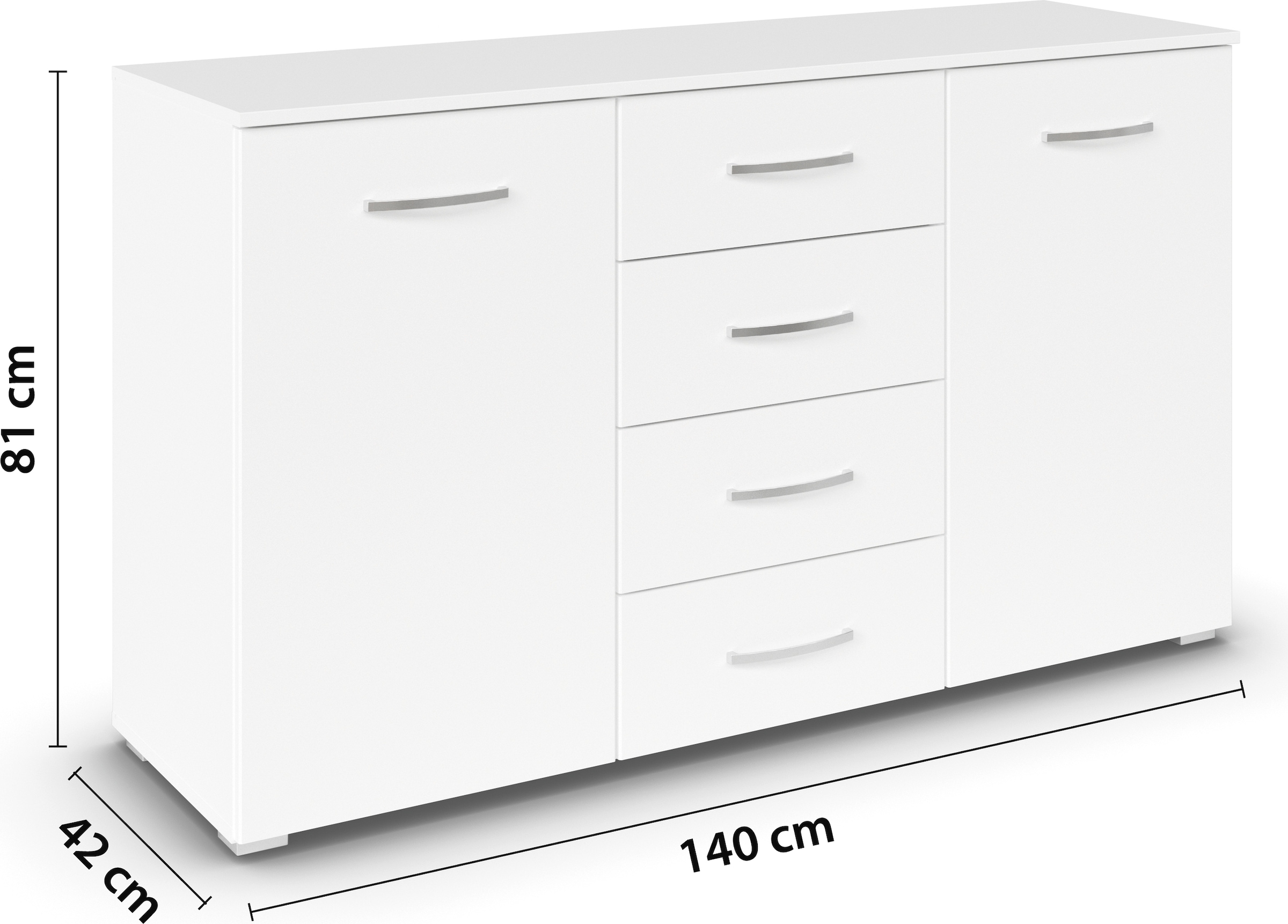 rauch Kombikommode »Pure by Aditio«, im minimalistischem Design, 4 Schubladen mit Softclose-Funktion
