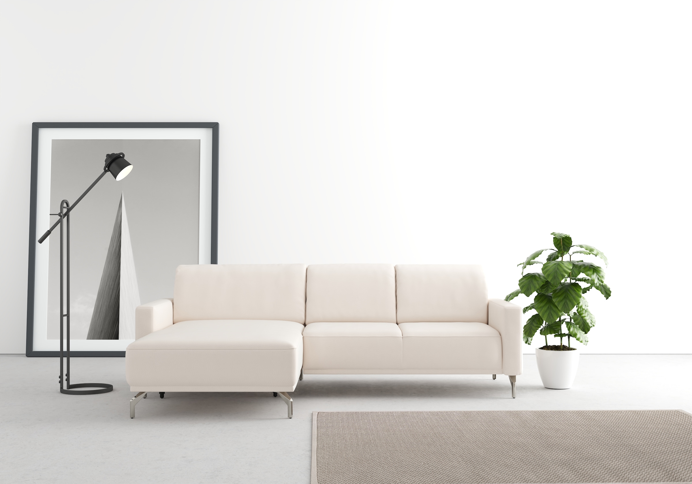 sit&more Ecksofa »Bailando L-Form«, wahlweise mit Kopfteilverstellung und Vorziehsitz, motorisch