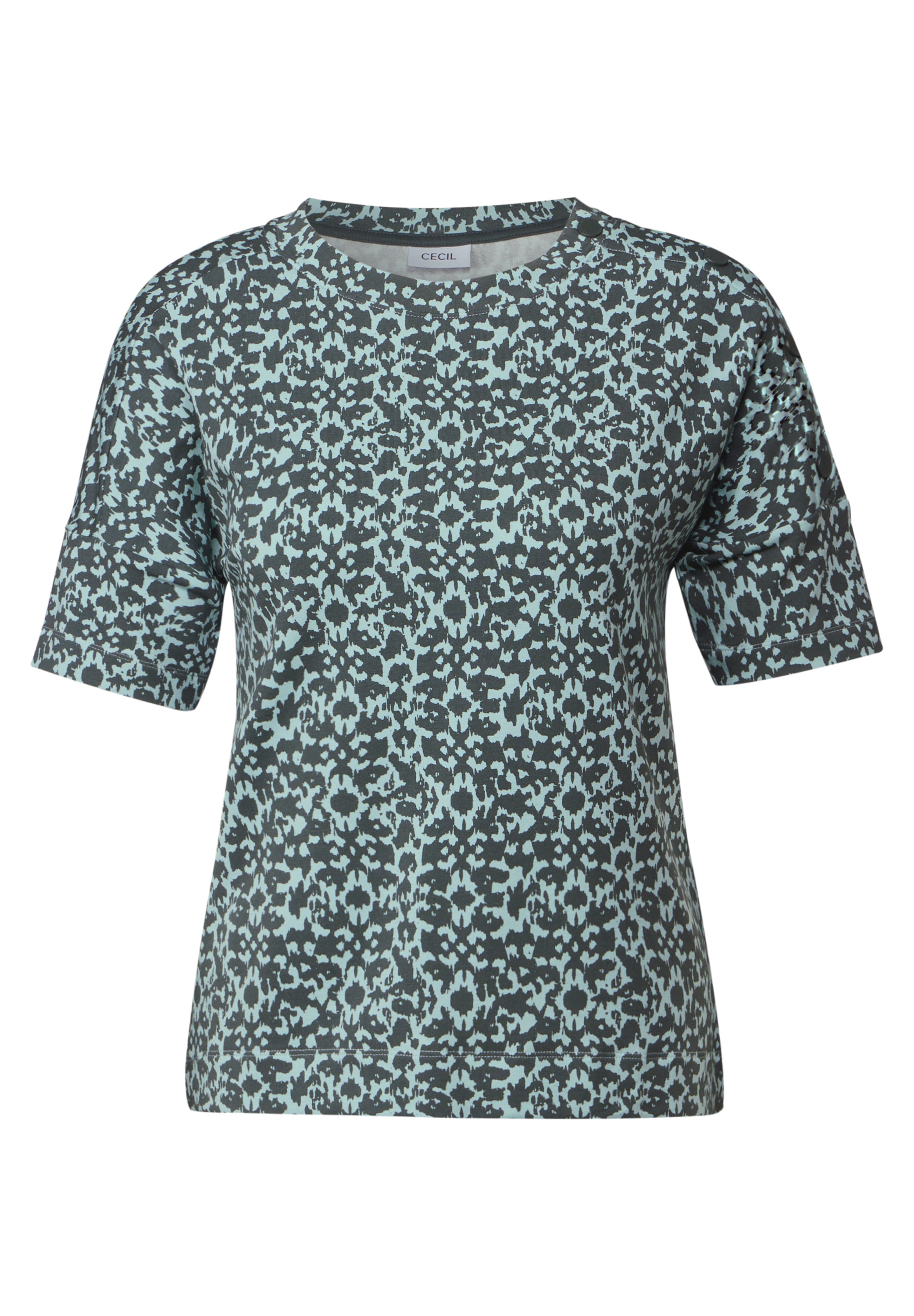 Cecil Print-Shirt, mit Minimalprint und Knopfdetail