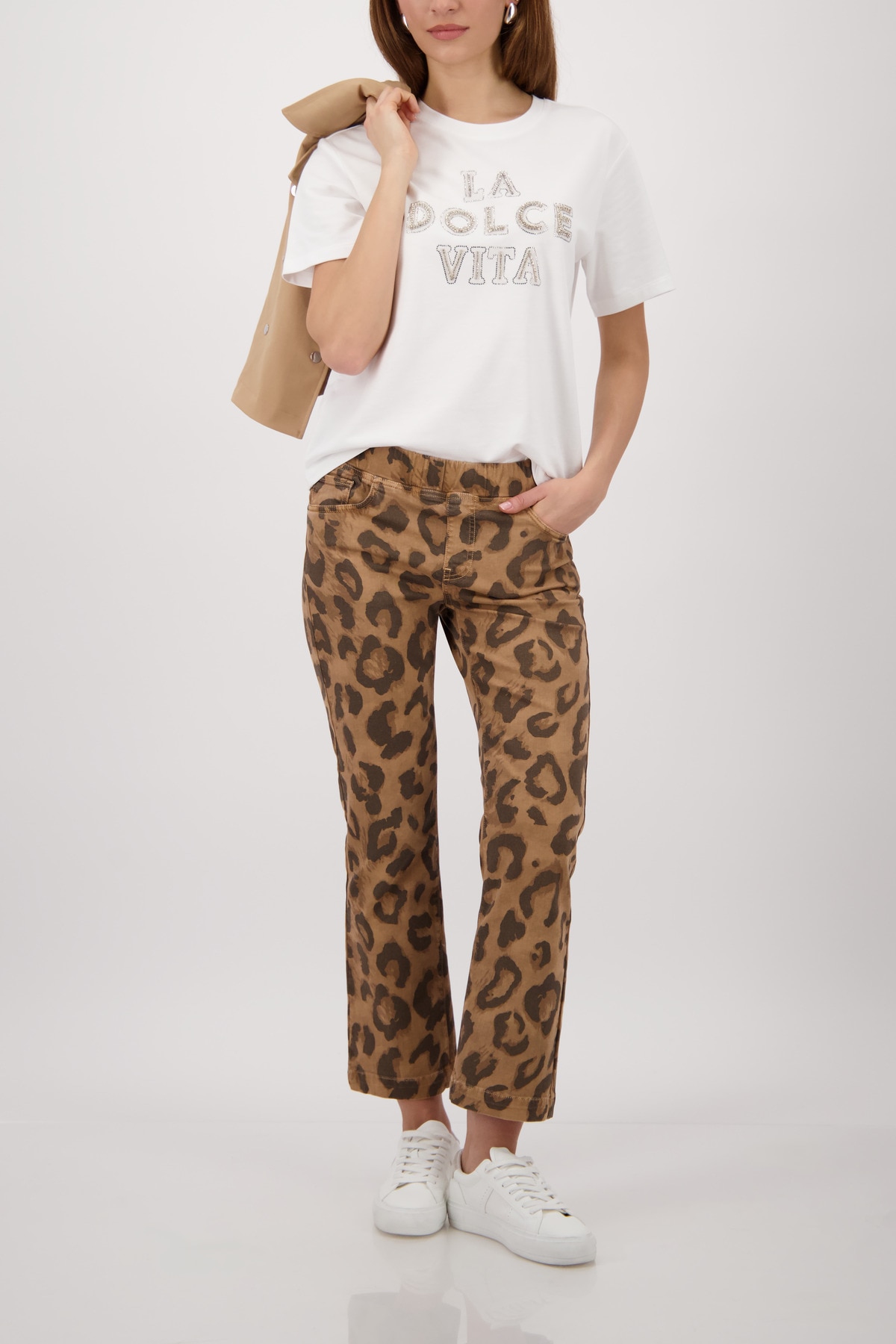 Monari T-Shirt »Schmuckschrift« Regular fit mit Schmuckschrift