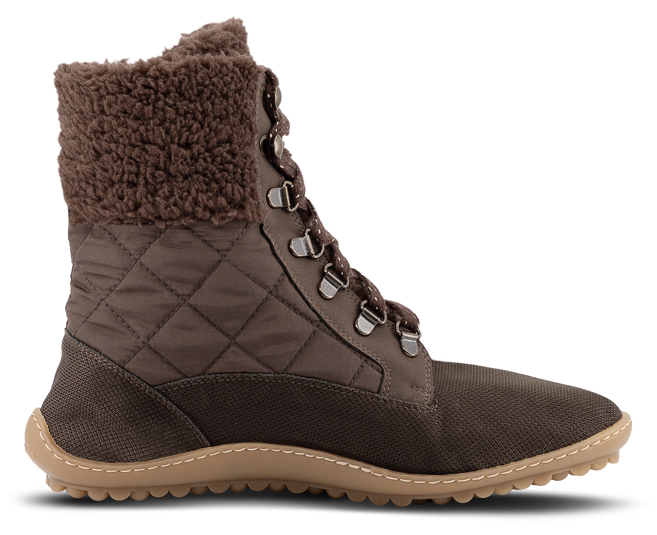 Leguano Barfußschuh »NICEBARE«  , Schnürschuh, Winterboots mit Fellimitat am Schaftrand