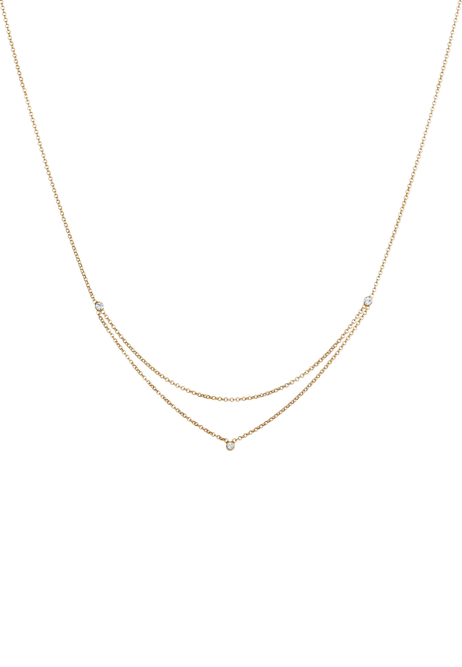 Elli Silberkette »Halskette Erbskette Layer Kristalle 925 Silber«