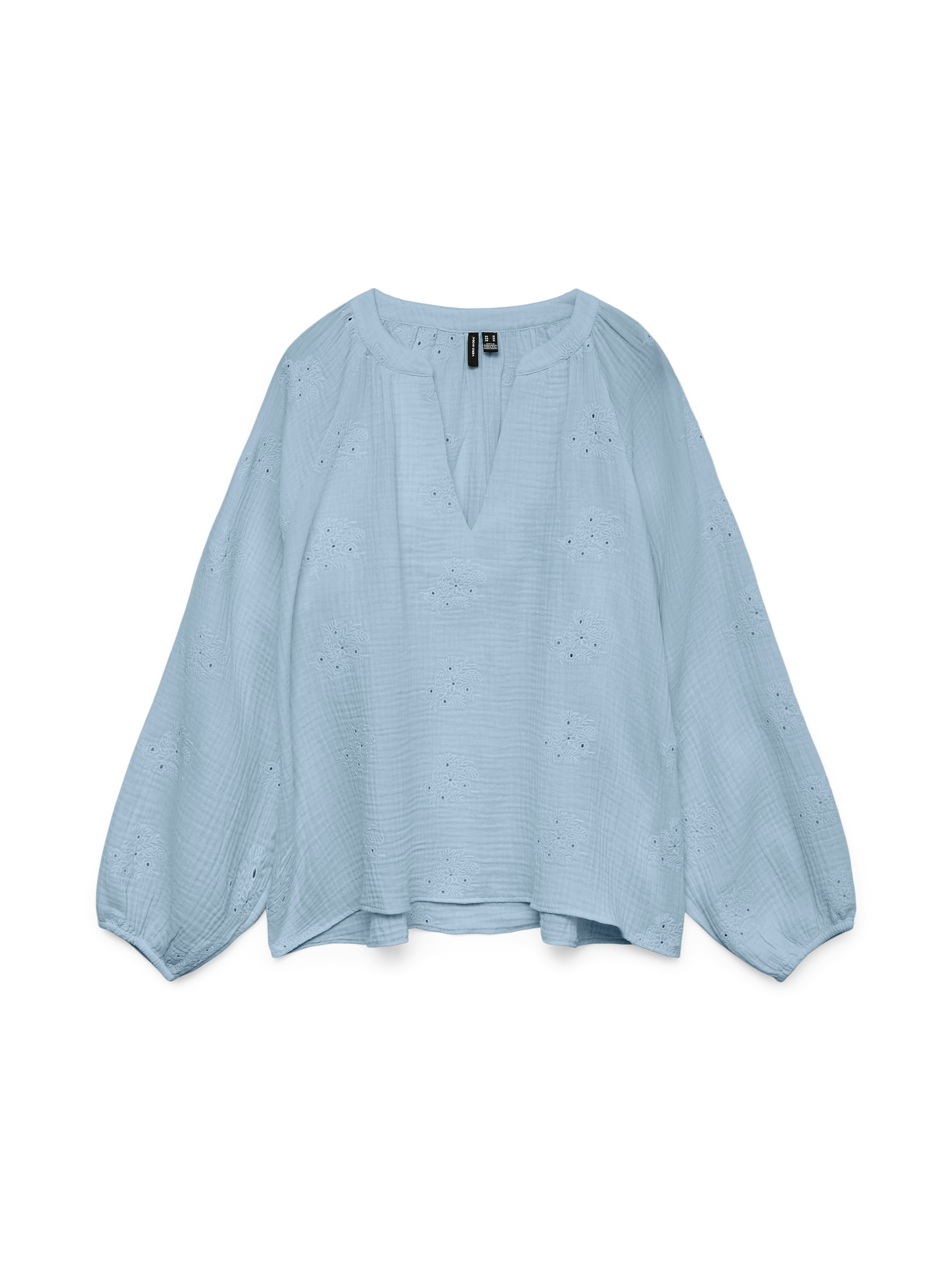 Vero Moda Langarmbluse »VMNATALI LS EMB TOP WVN NOOS« Baumwolle, Allover Ton-in Ton Stickerei