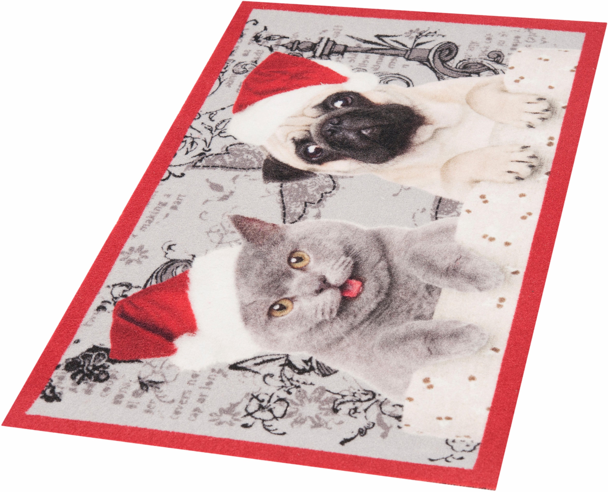 HANSE Home Fußmatte »Christmas Cat Waschbar Pflegeleicht, Katze, online Dog«, bei Hund rechteckig, Rutschfest, OTTO & Weihnachten, Motiv