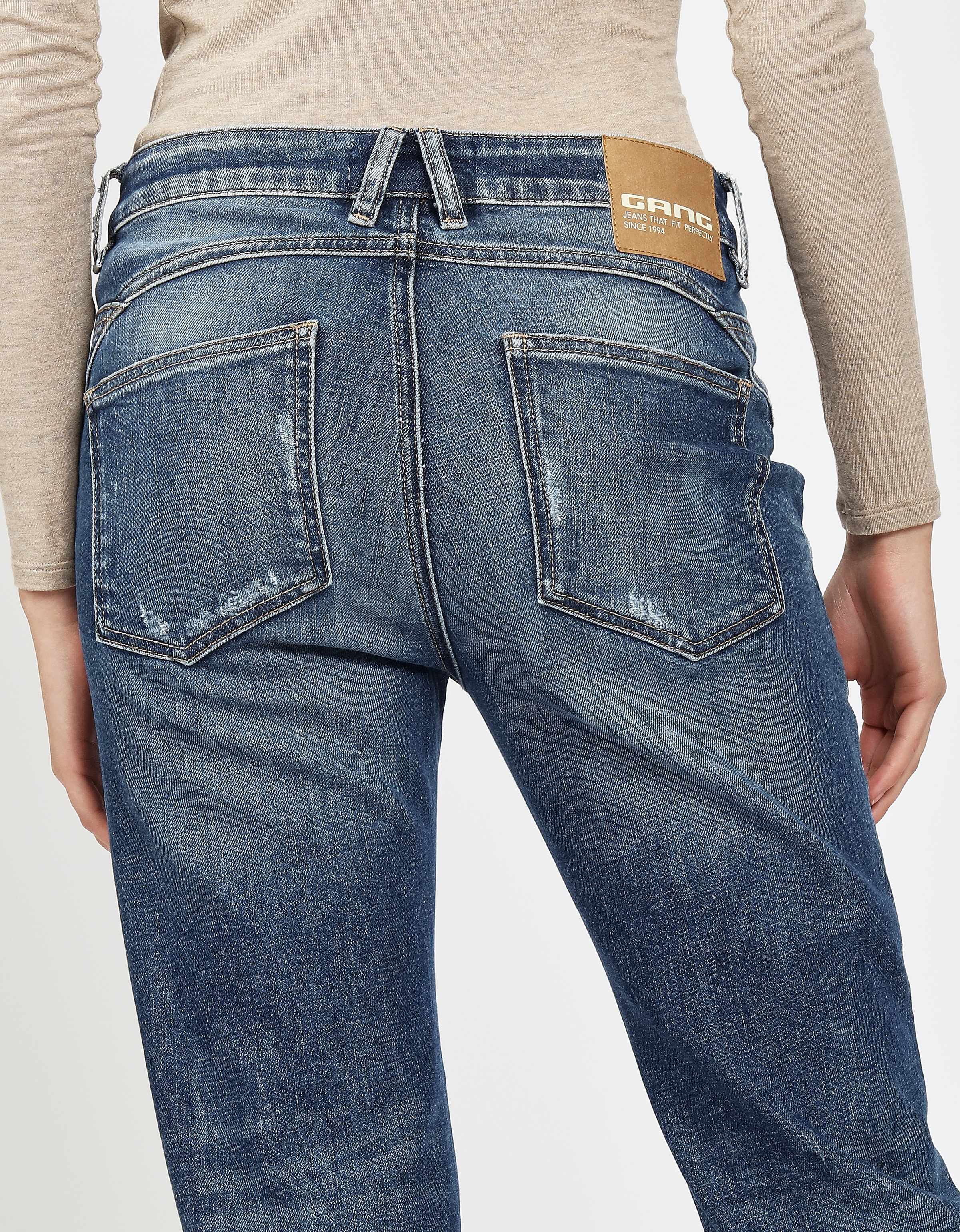 GANG Loose-fit-Jeans »94BO CROPPED«, mit Rundpasse