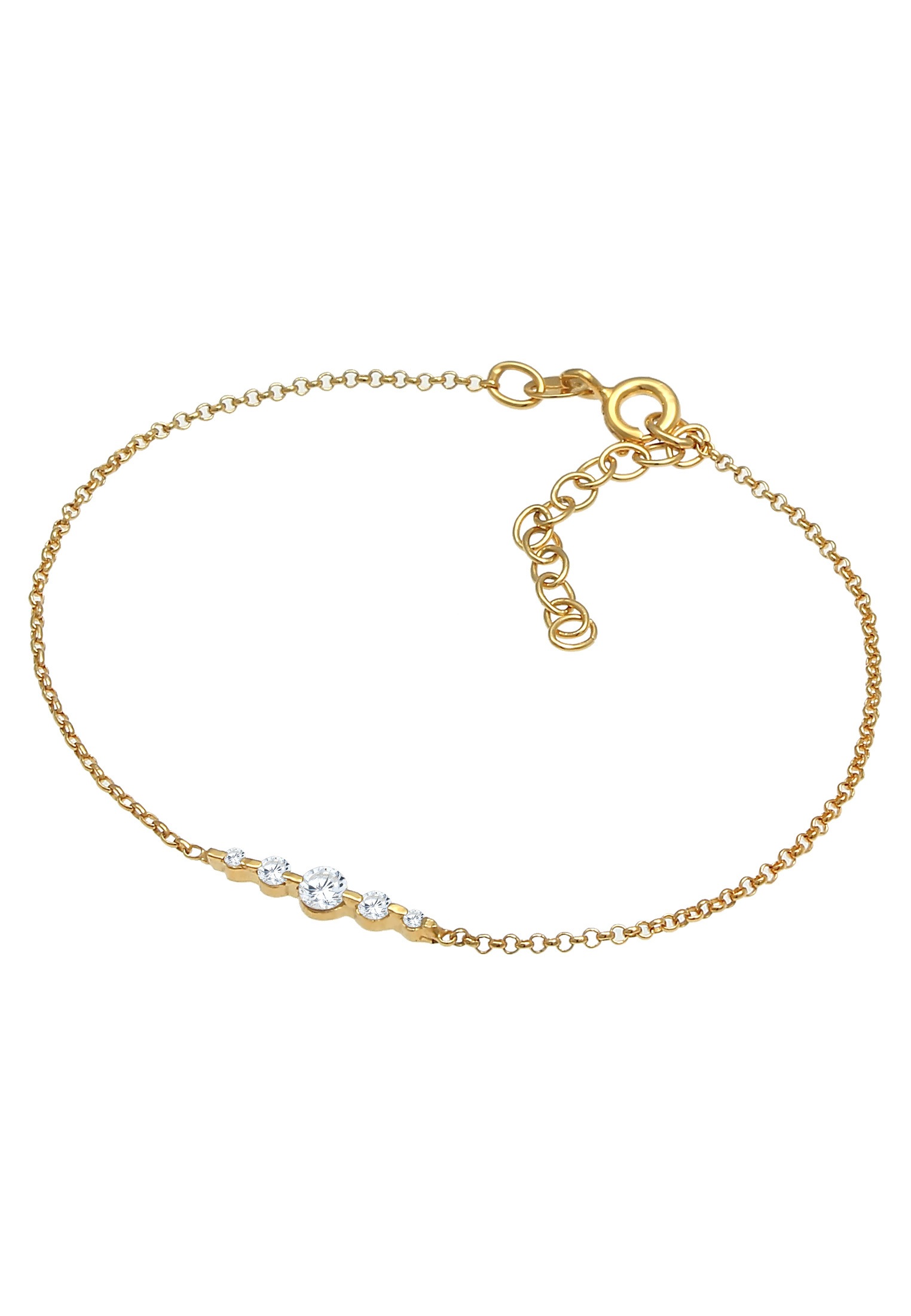Elli Armkette »Armband Klassisch Funkelnd Zirkonia Kristalle 925 Silber«