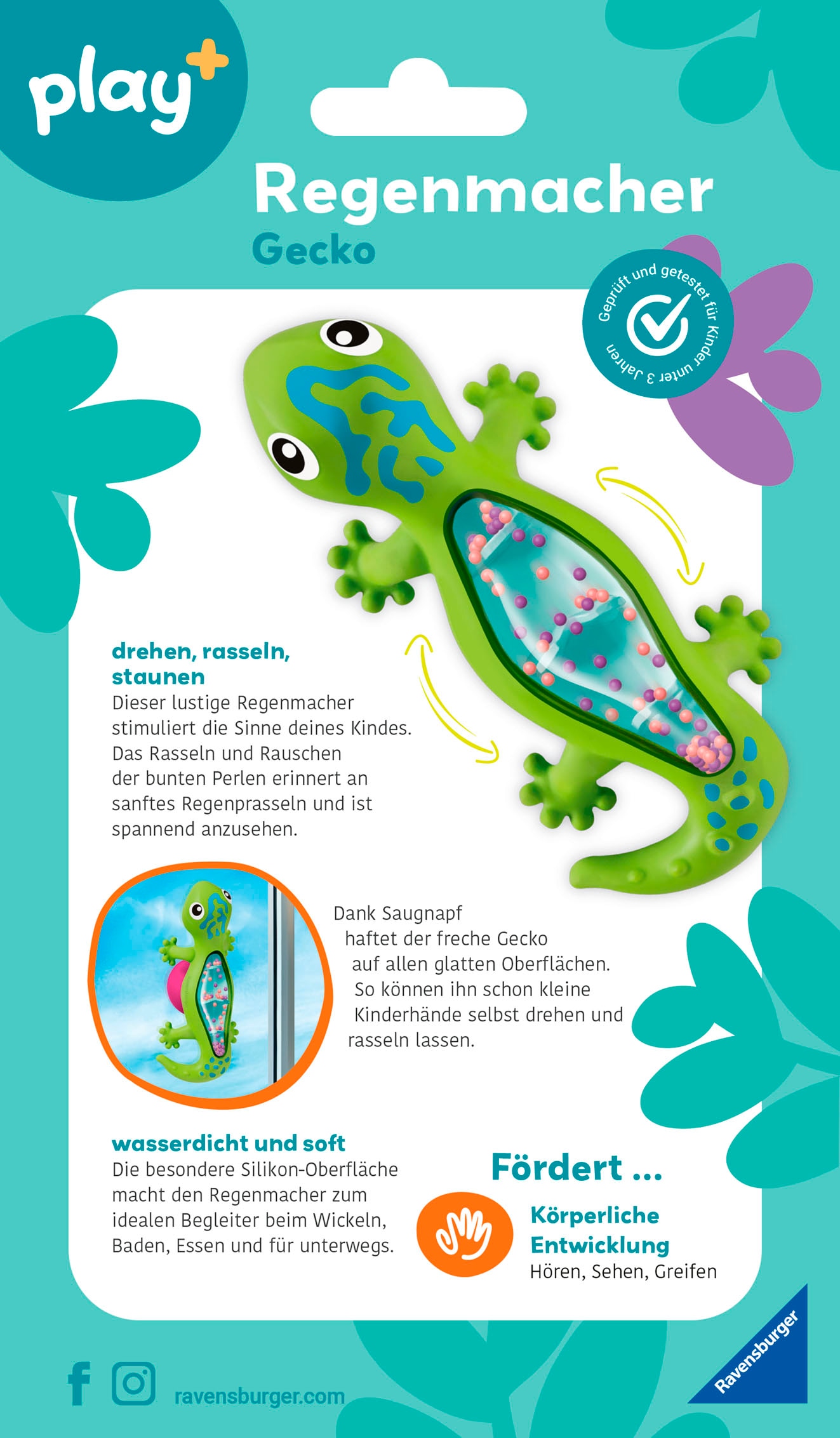 Ravensburger Rassel »Play+ Regenmacher: Gecko«