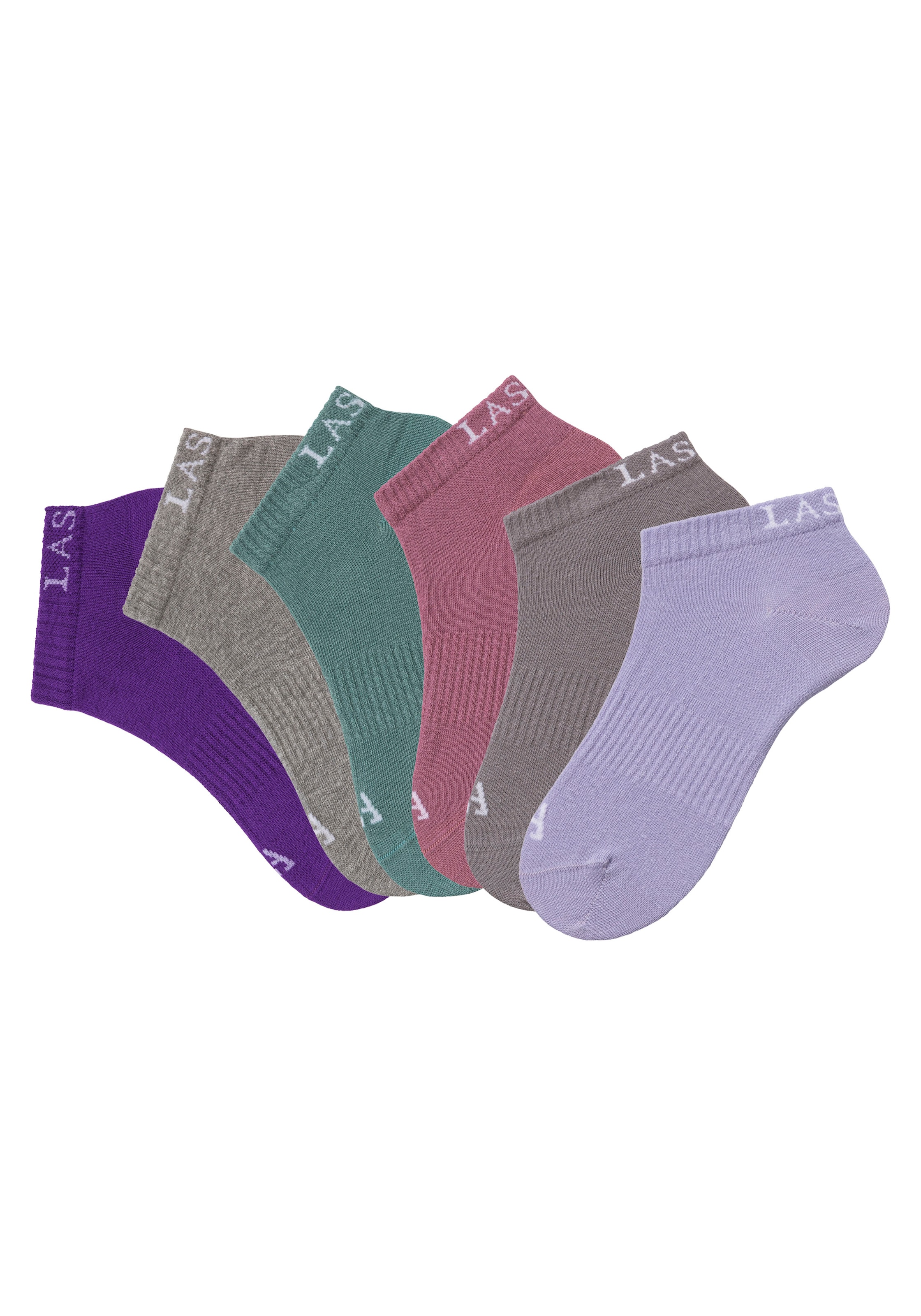 LASCANA ACTIVE Sneakersocken, (Packung, 6 Paar), mit eingestricktem Marken Logo