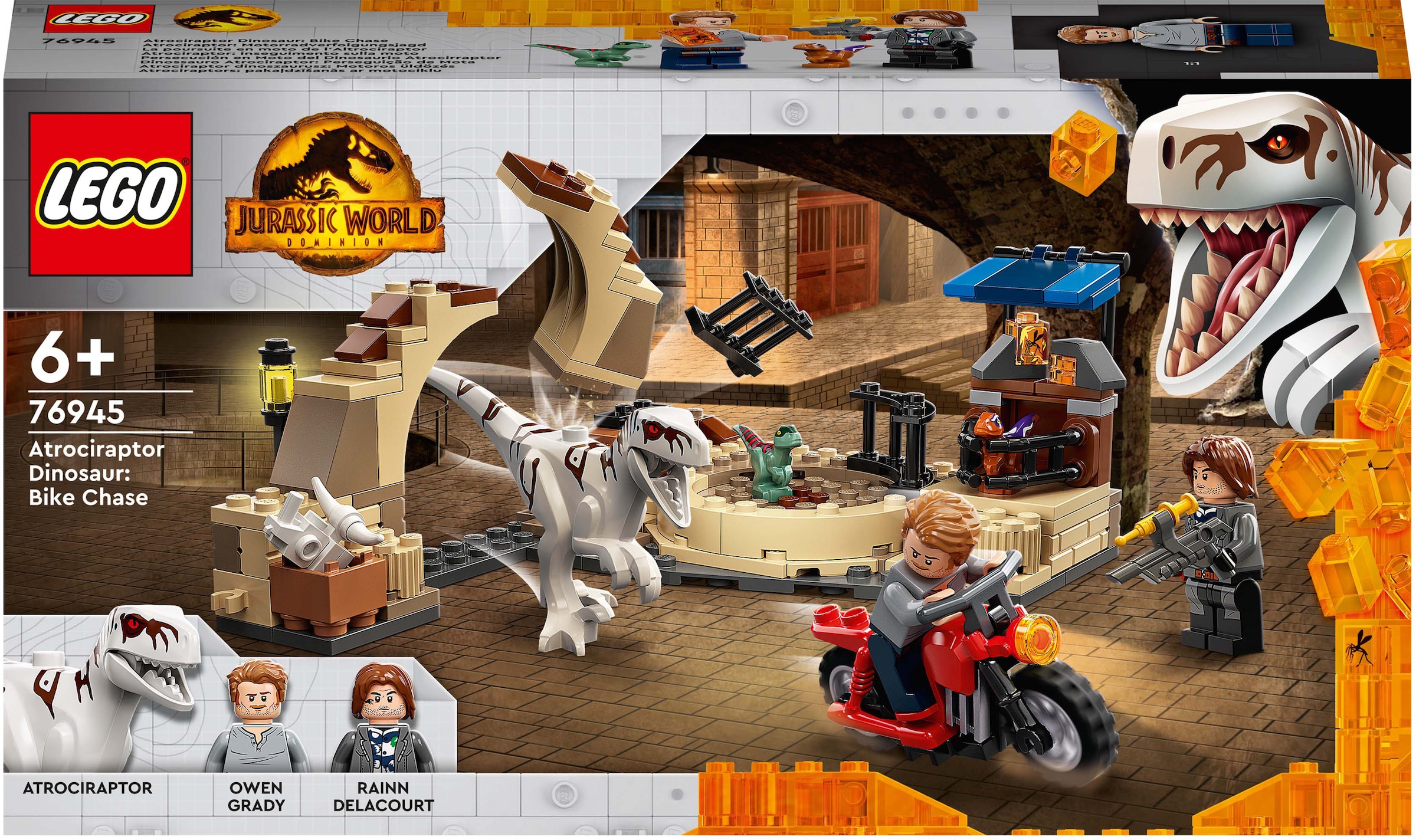 LEGO® Konstruktionsspielsteine »Atrociraptor: Motorradverfolgungsjagd (76945), LEGO® Jurassic World«, (169 St.), Made in Europe