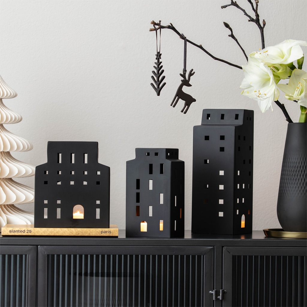 Villeroy & Boch Windlicht »Windlicht Haus Christmas Chic 22,5 cm schwarz« Nur Dekoration