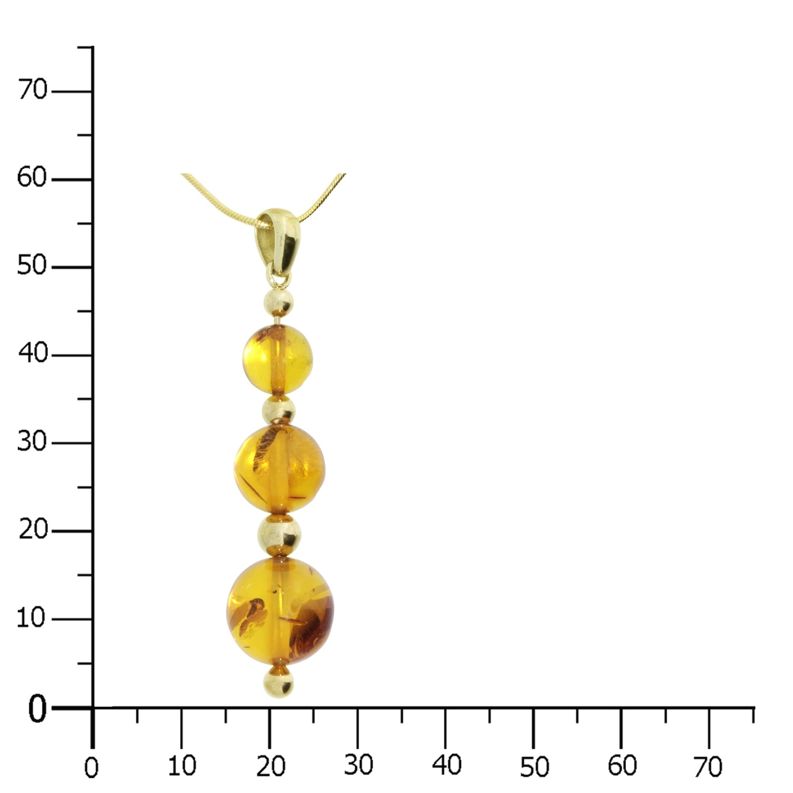 OSTSEE-SCHMUCK Kette und Anhänger Set »- Kugel 8/10/12 mm - Gold 333/000 - Bernstein«