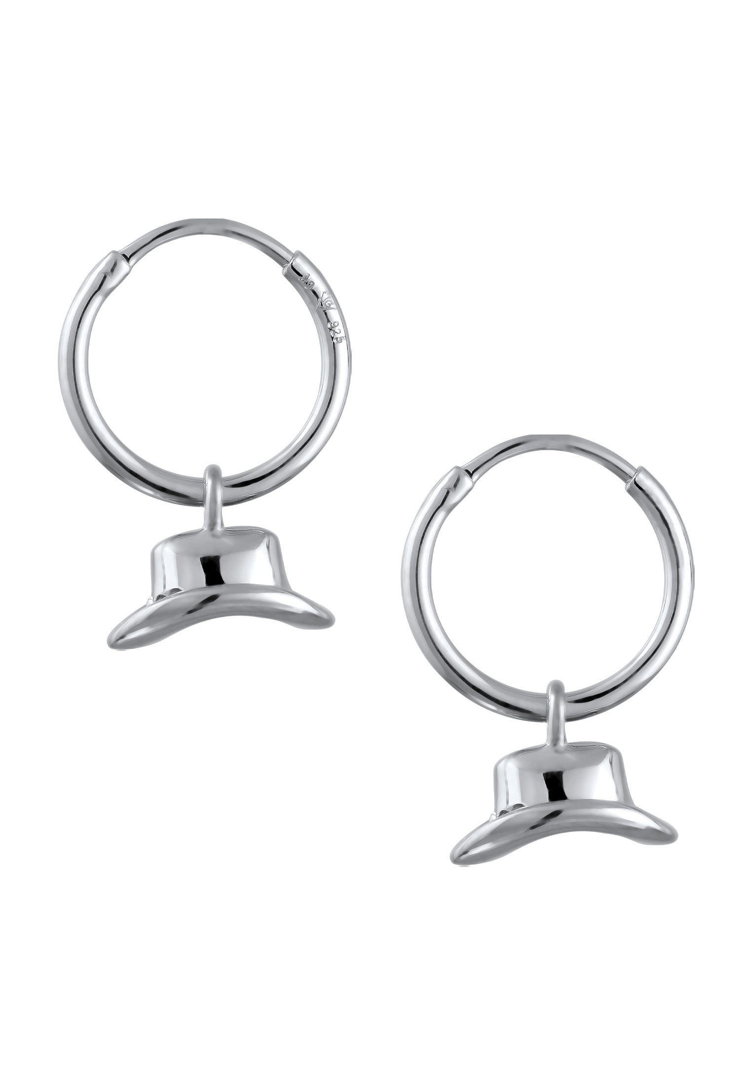 Elli Paar Creolen »Ohrringe Creolen Cowboy Hut Glas Kristalle 925 Sterling Silber«