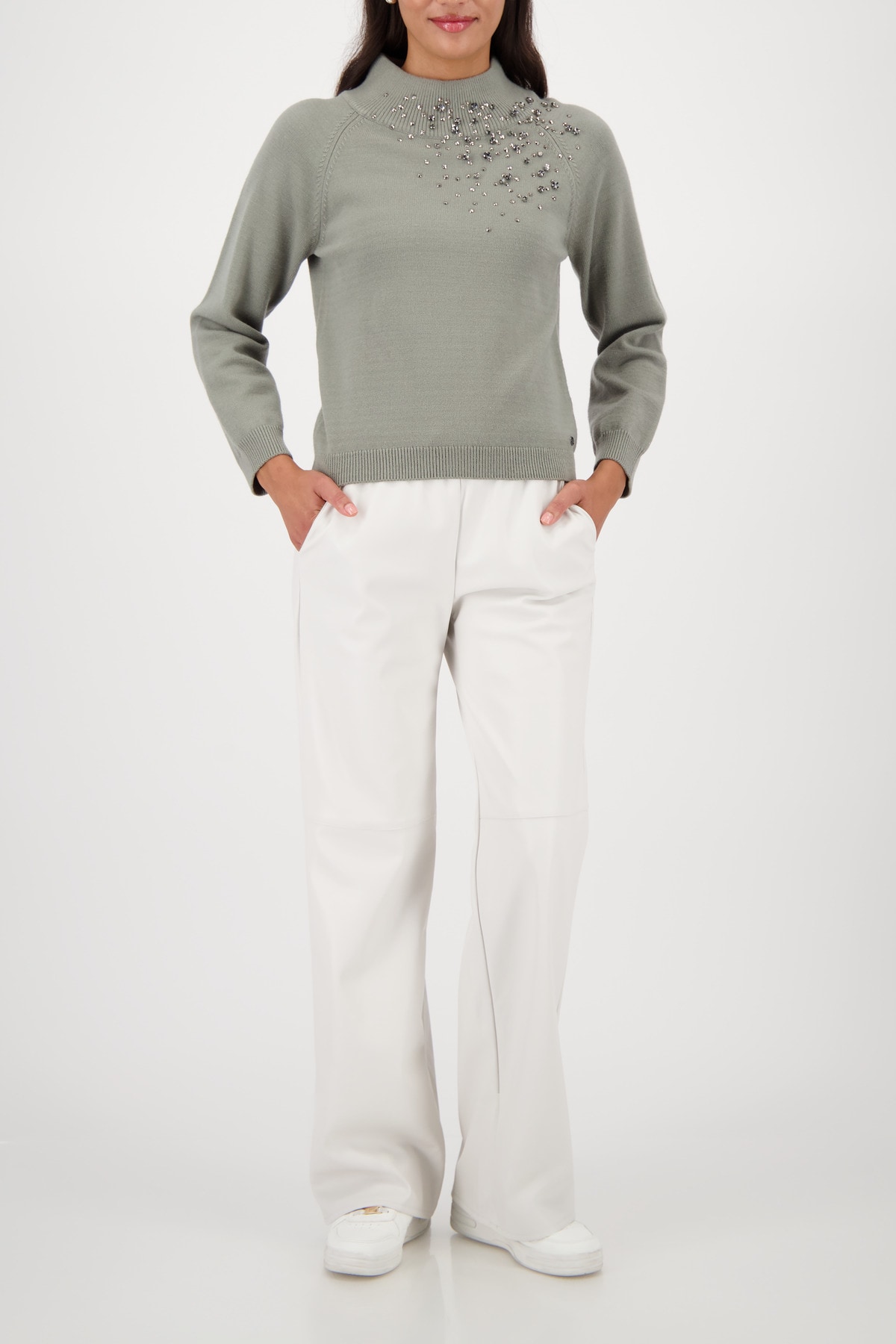 Monari Strickpullover »Pullover Schmucksteine« Regular fit mit Stehkragen