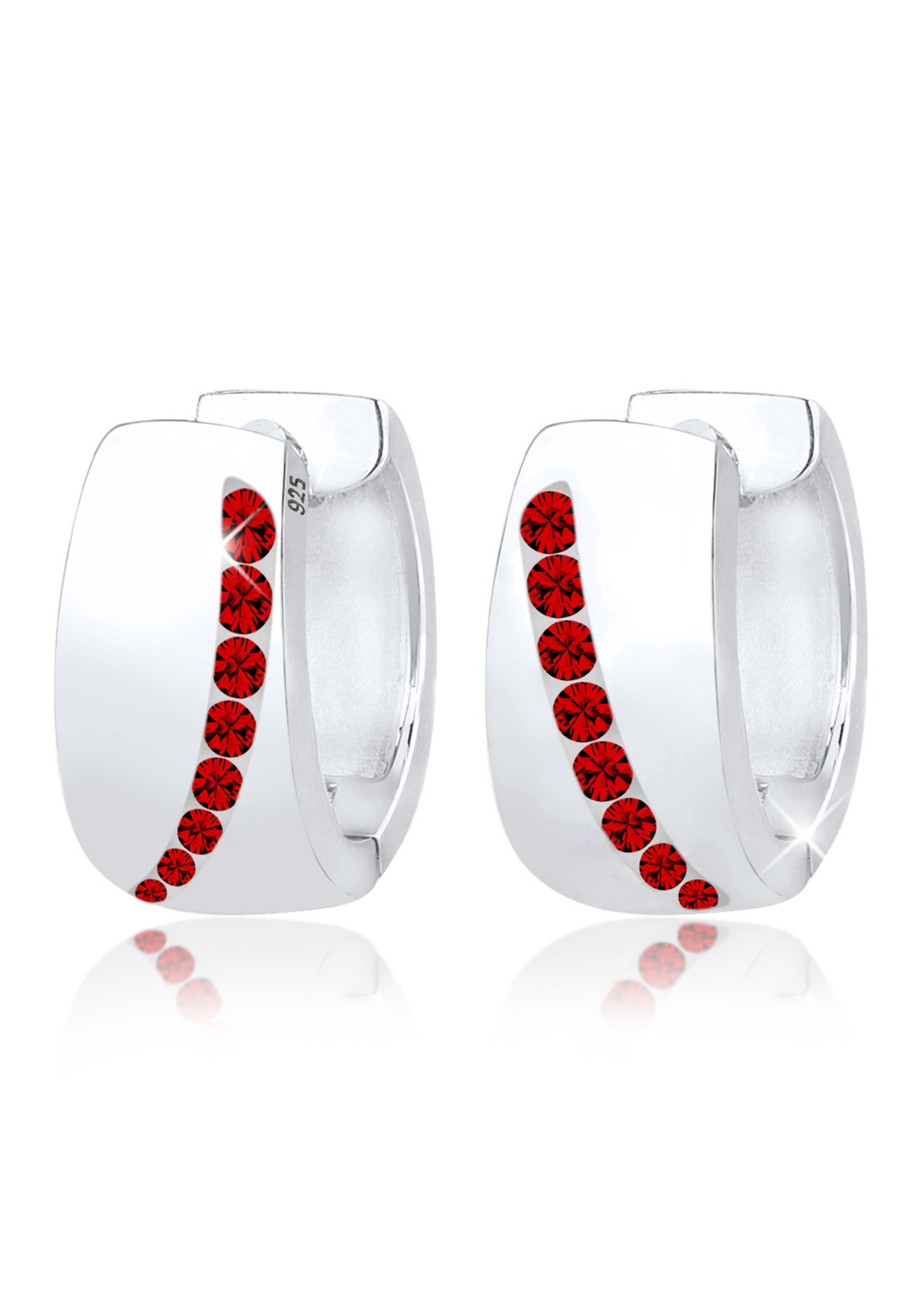 Elli Paar Creolen »Ohrringe Creolen Kristalle Funkelnd 925 Silber«