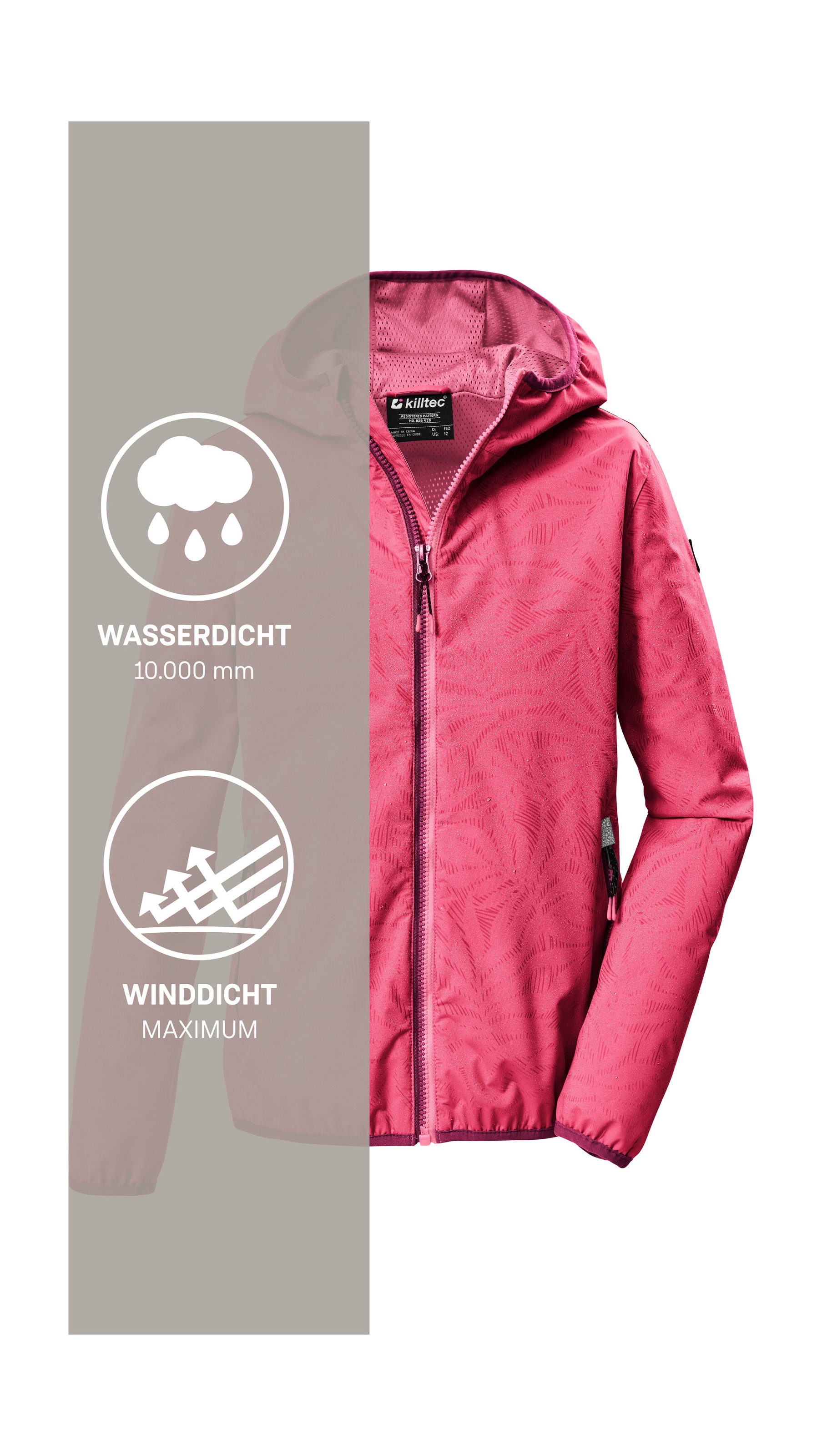 Killtec Funktionsjacke »KOS 156 GRLS JCKT« Wind- und wasserdichte Mädchenjacke mit Magic Print