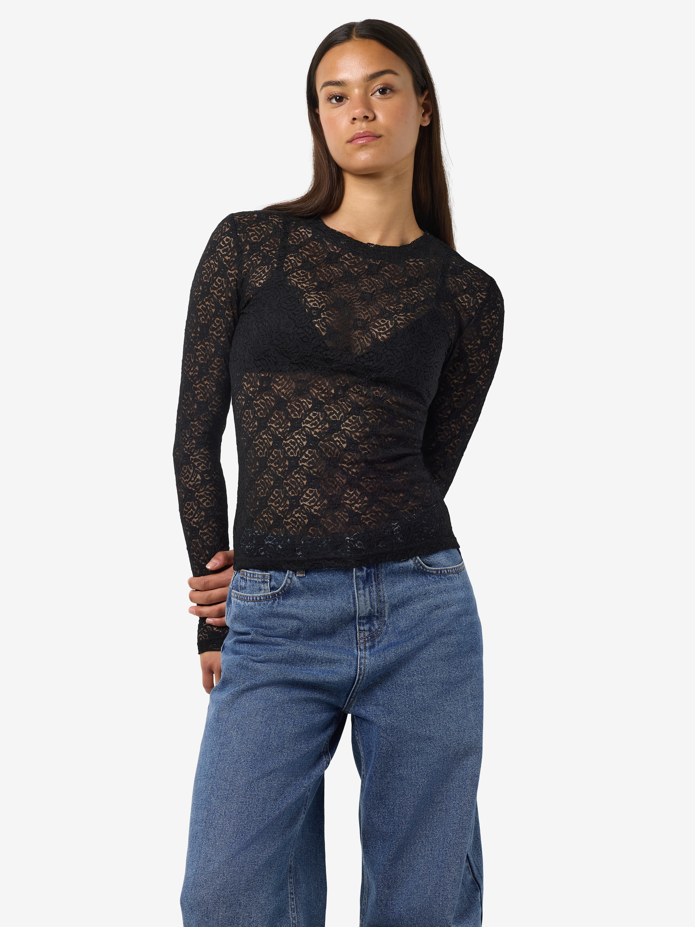 Noisy may Spitzenshirt »NMJUDITH L/S LACE TOP NOOS«