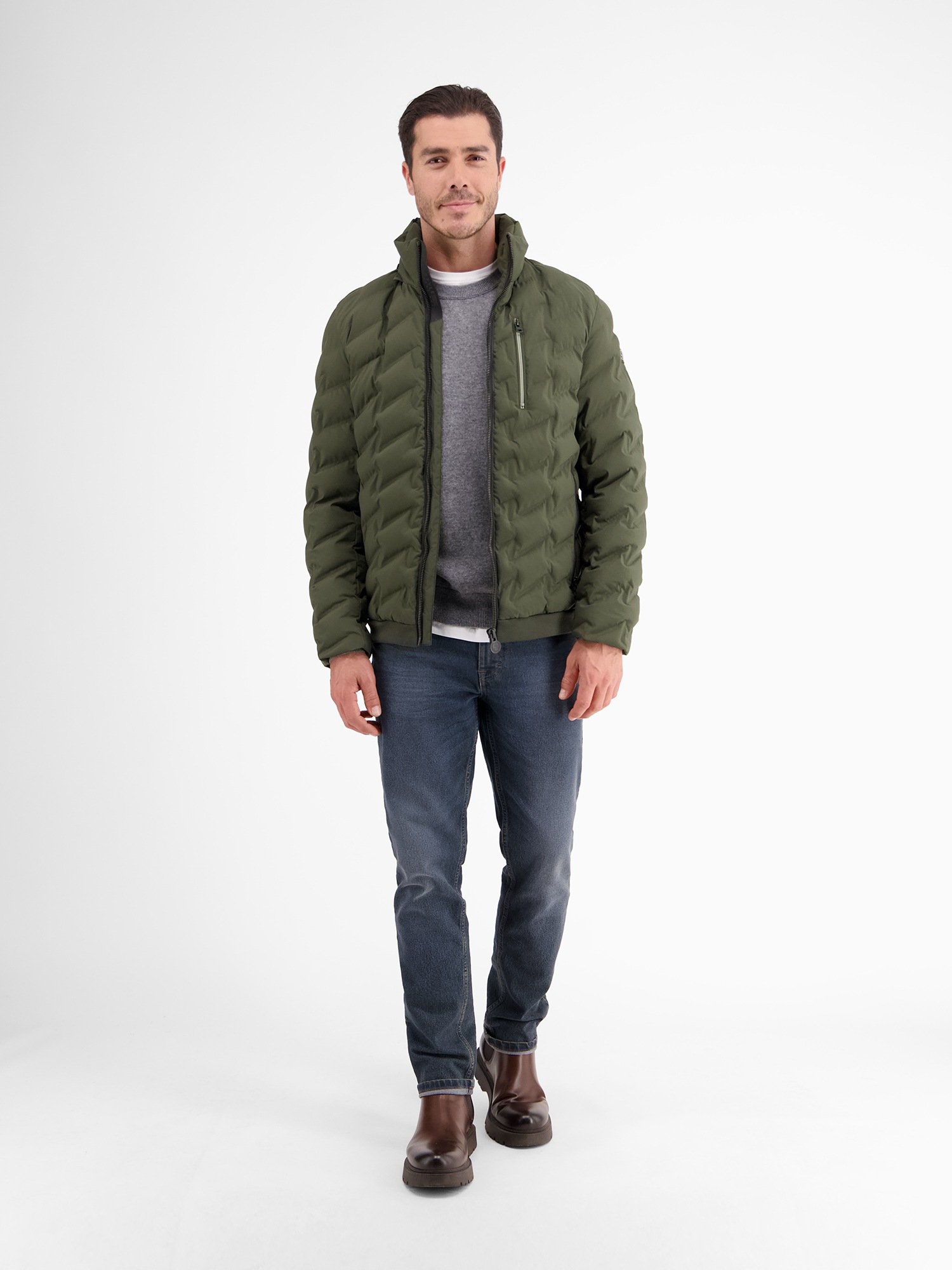 LERROS Outdoorjacke »LERROS Sportive Funktions-Steppjacke für Herren«, mit Kapuze, Wasser- und windabweisend