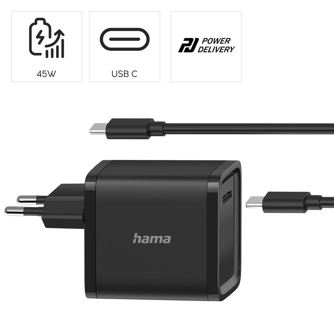 Hama Notebook-Netzteil »Universal-USB-C-Notebook-Netzteil, Power Delivery (PD) 5-20V/45W«