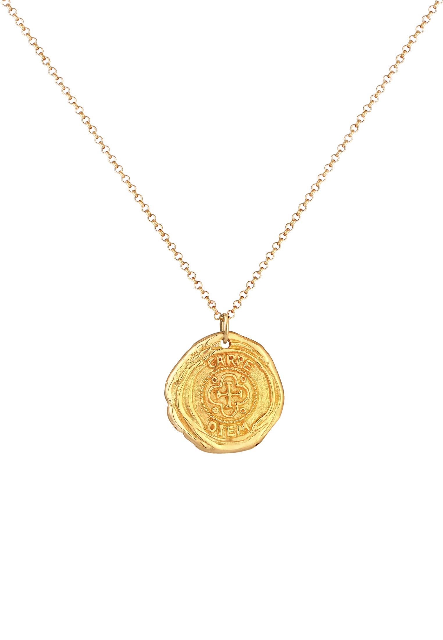 Kuzzoi Lange Kette »Halskette Herren Antike Münze Coin Kreuz 925 Silber«