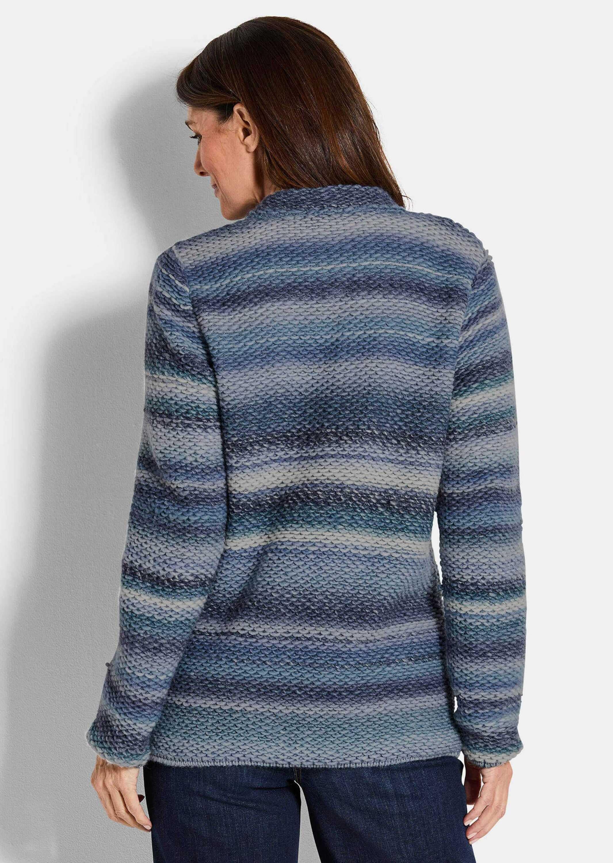 GOLDNER Strickjacke »Kurzgröße Strickjacke mit Multicolor Ringeloptik«