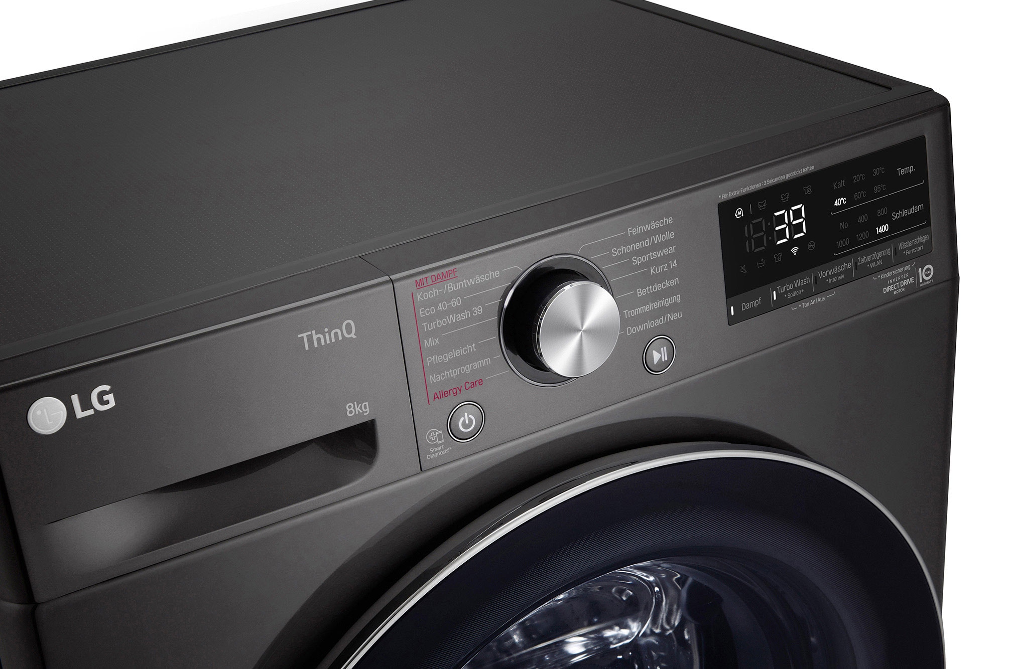 LG Waschmaschine »F4WV708P2BA«, 8 kg, 1400 U/min, TurboWash® - Waschen in nur 39 Minuten