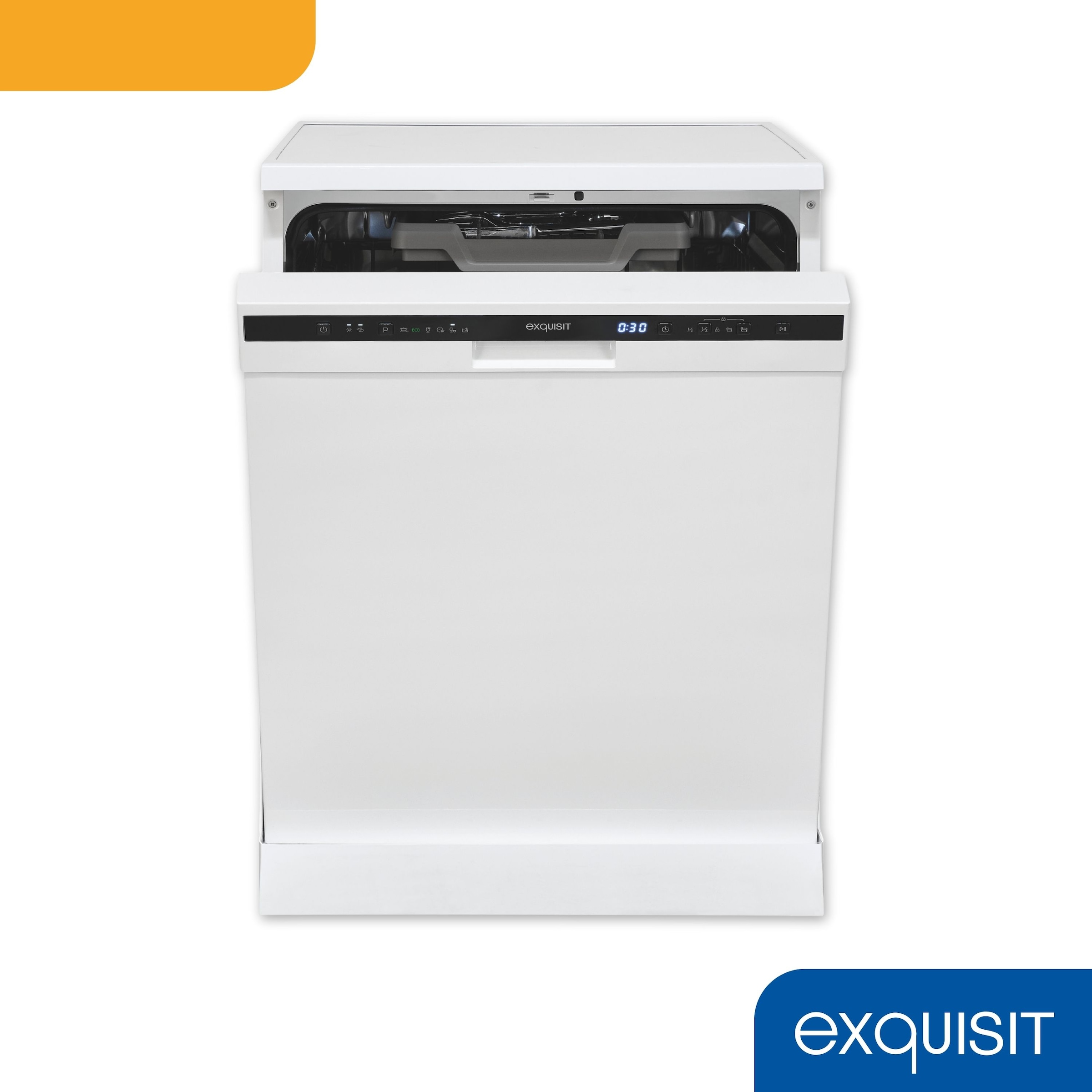 exquisit Standgeschirrspüler 6314 »GSP6314-030C weiss« 10,2 l 14 tlg. Maßgedecke Effizient, leise, 14 Maßgedecke – smartes Spülen mit LED-Komfort