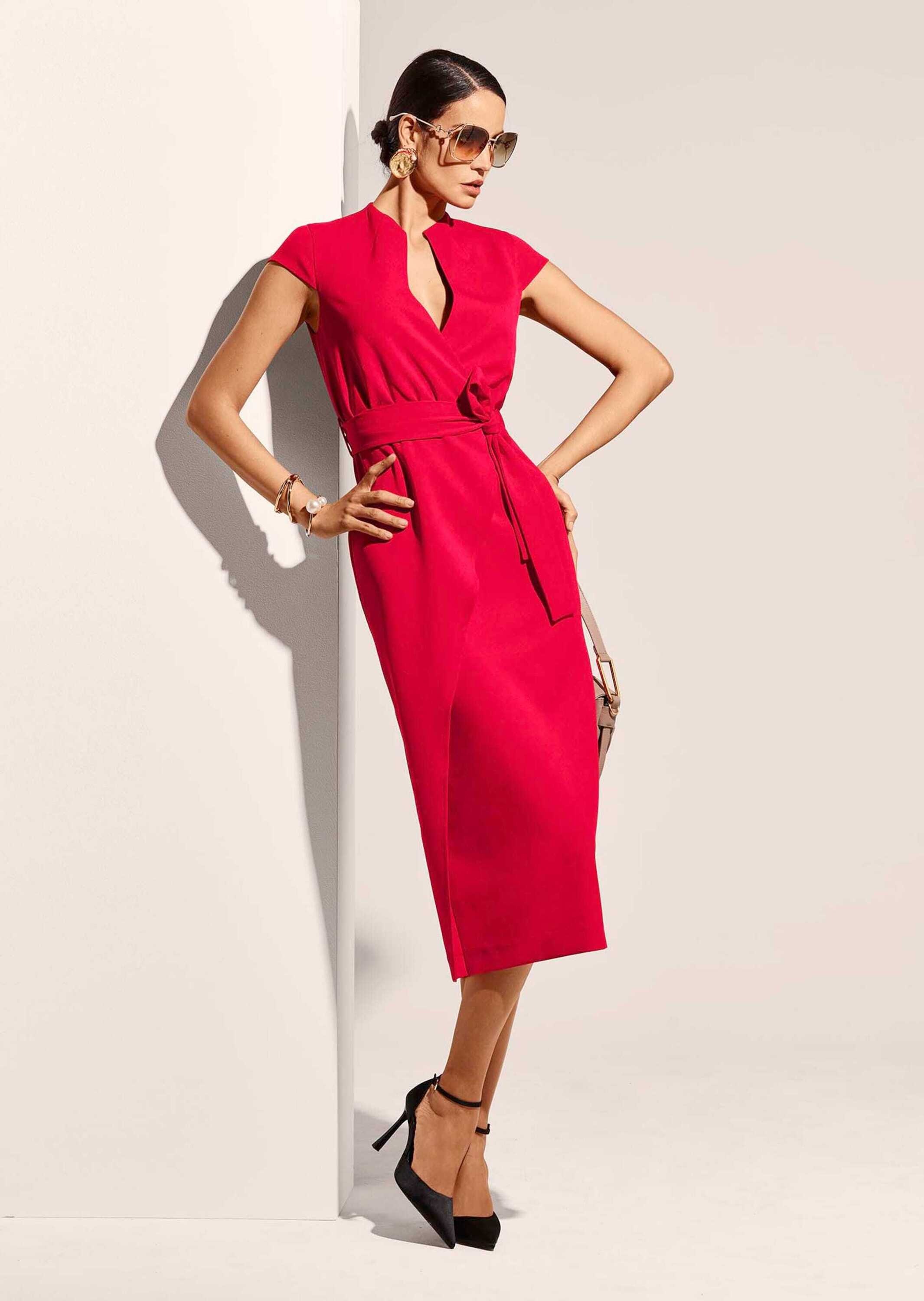 MADELEINE Midikleid »Kleid Elegantes Midi-Kleid in Wickeloptik«