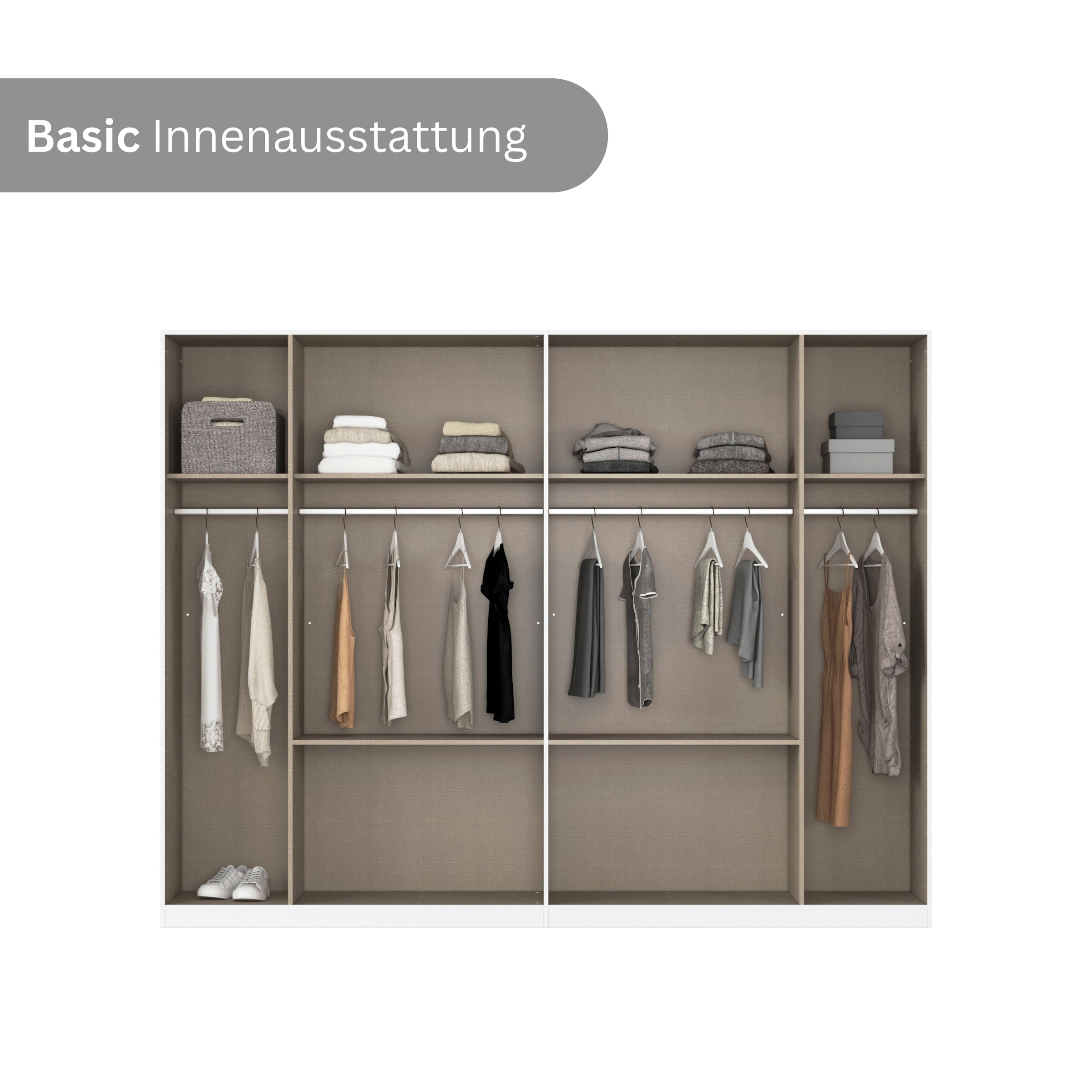 rauch Drehtürenschrank »Kleiderschrank Schrank Garderobe Garderobenschrank MAINZ«, grifflose Front, Außentüren mit Push-to-Open Funktion MADE IN GERMANY
