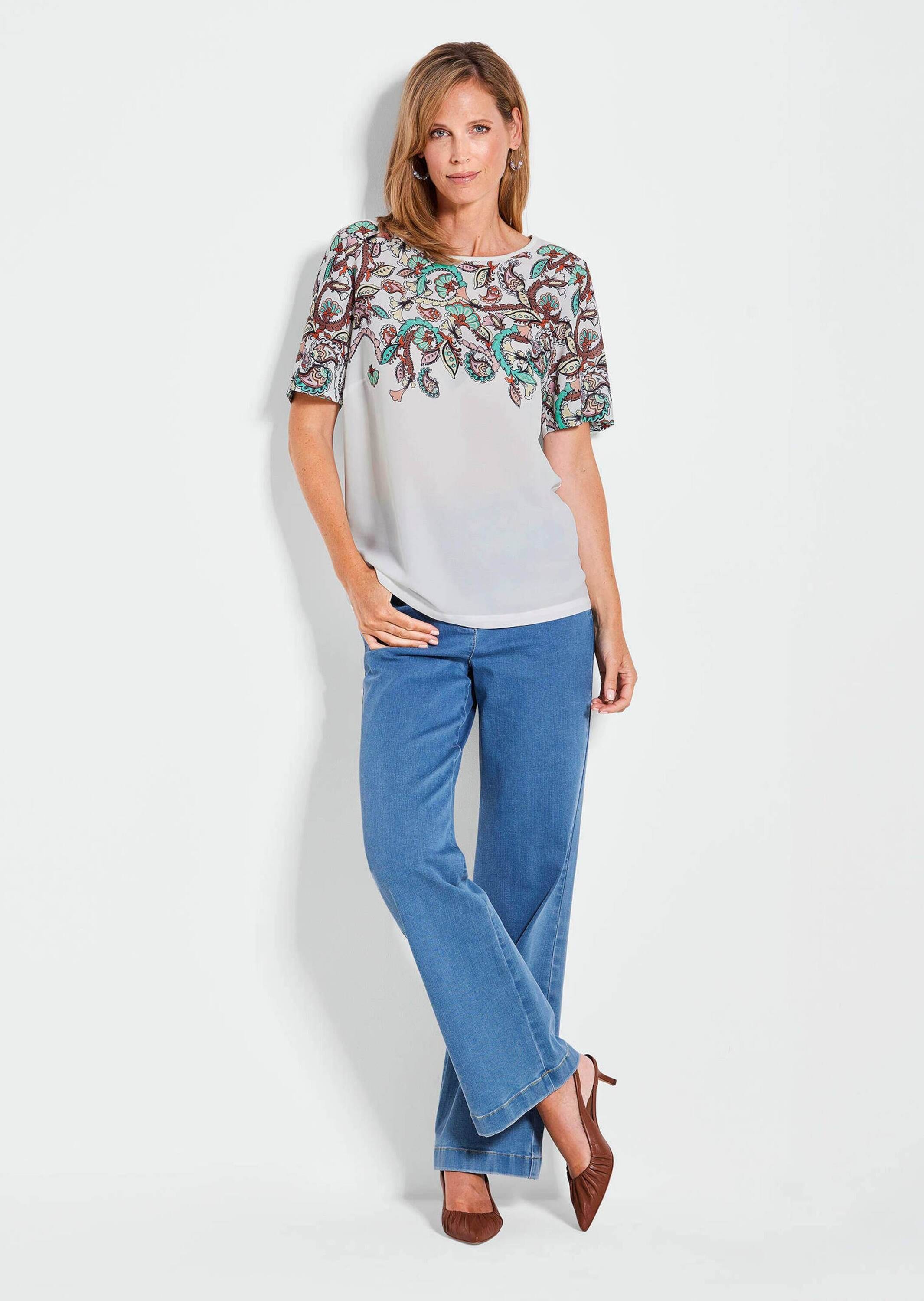 GOLDNER Kurzarmshirt »Elegantes Shirt mit Paisley-Design«