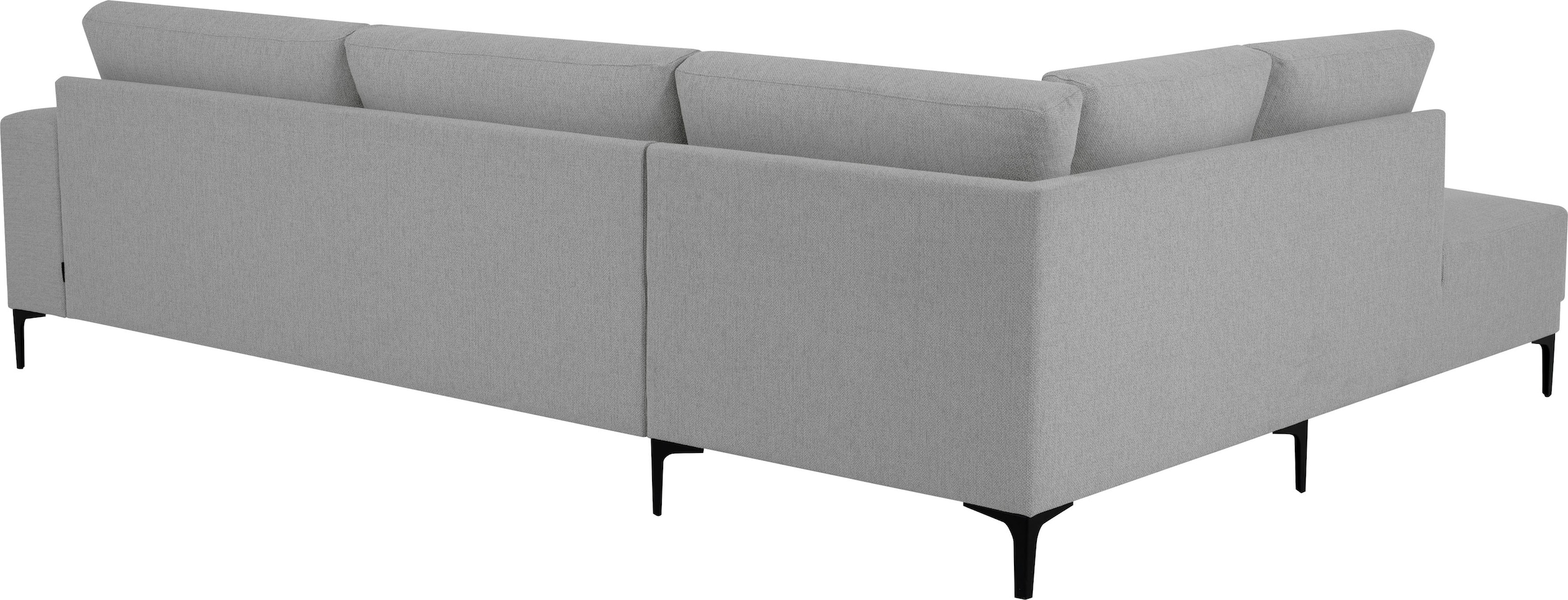 Places of Style Ecksofa »Xander, L-Form,«, Breite 289 cm, Webstoff, Soft-Touch Chenille, schwarze Metallfüße