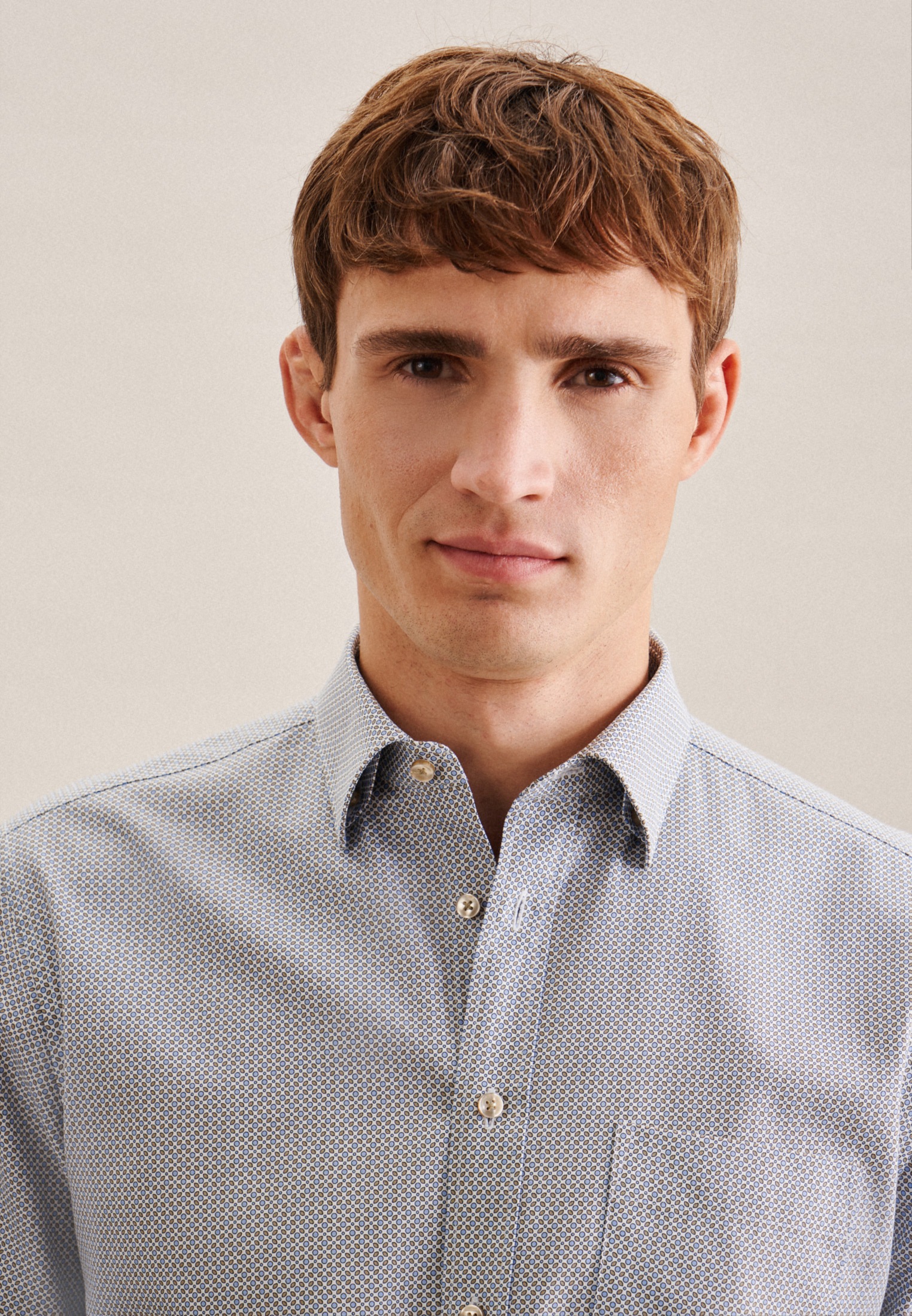 seidensticker Businesshemd »Regular«, Regular Langarm Covered-Button-Down-Kragen Druck