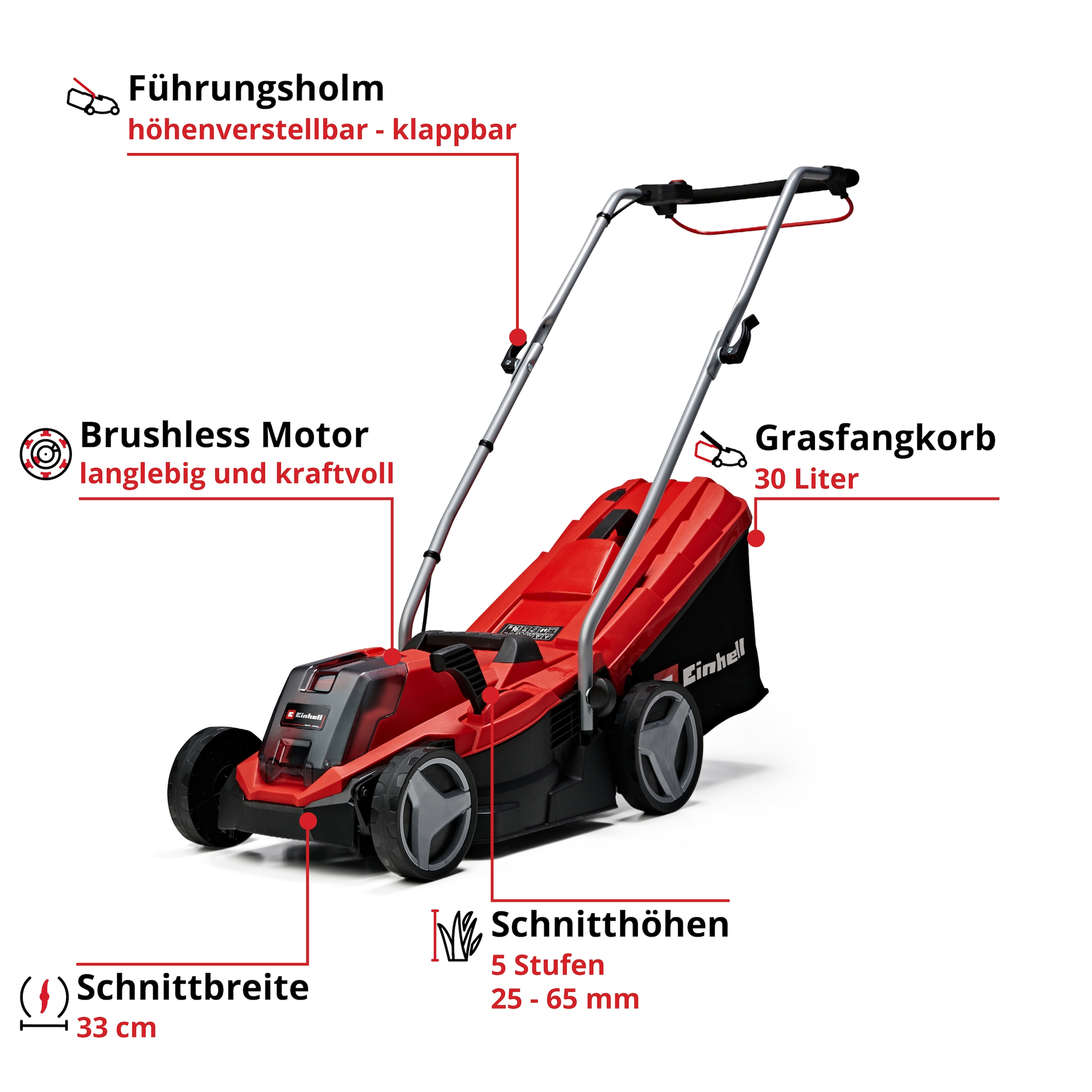 Einhell Akkurasenmäher »GE-CM 18/33 Li-Solo« ohne Akku und Ladegerät