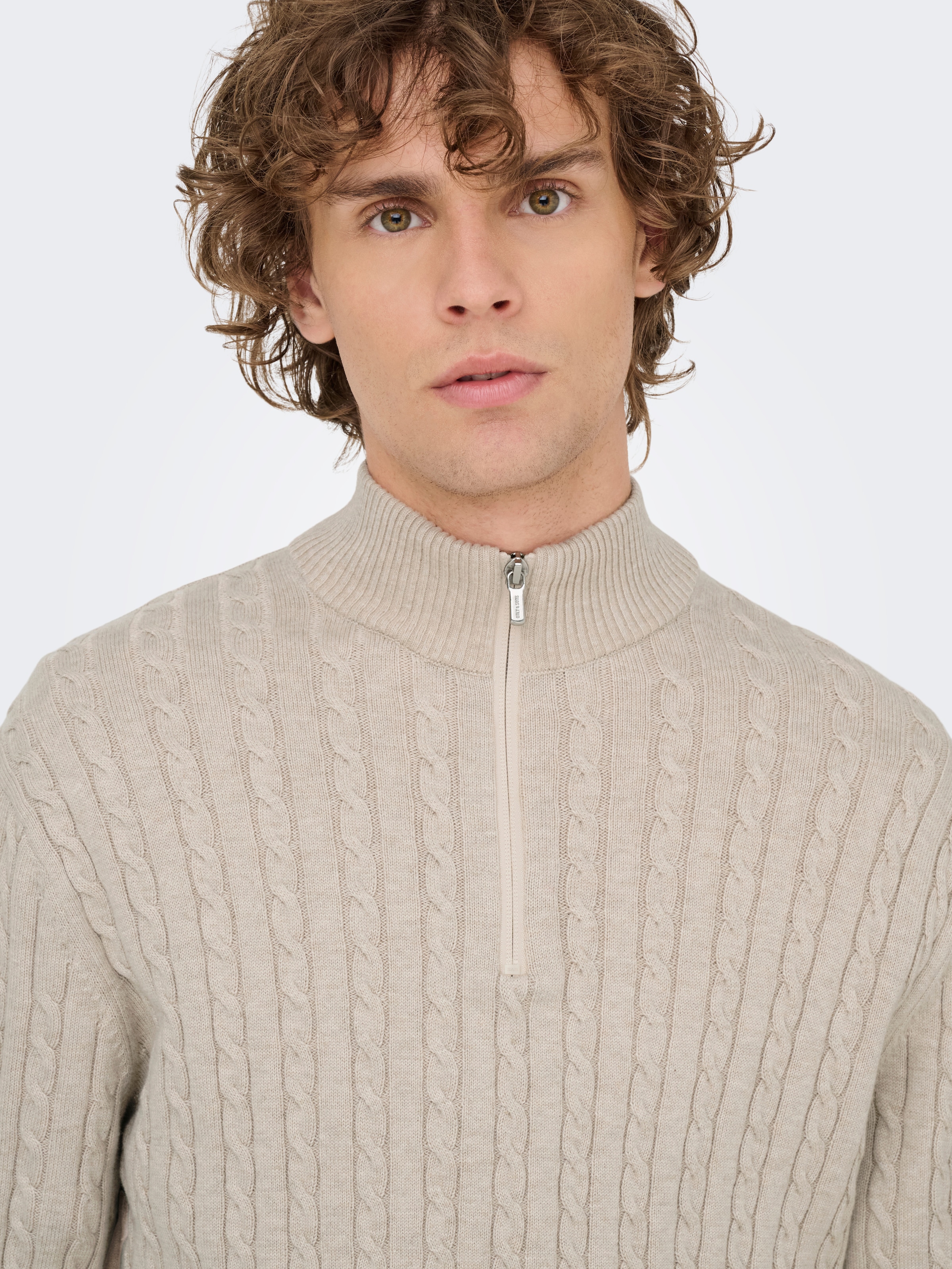 ONLY & SONS Troyer »ONSLOUI REG 12 CABEL HALF ZIP KNIT«