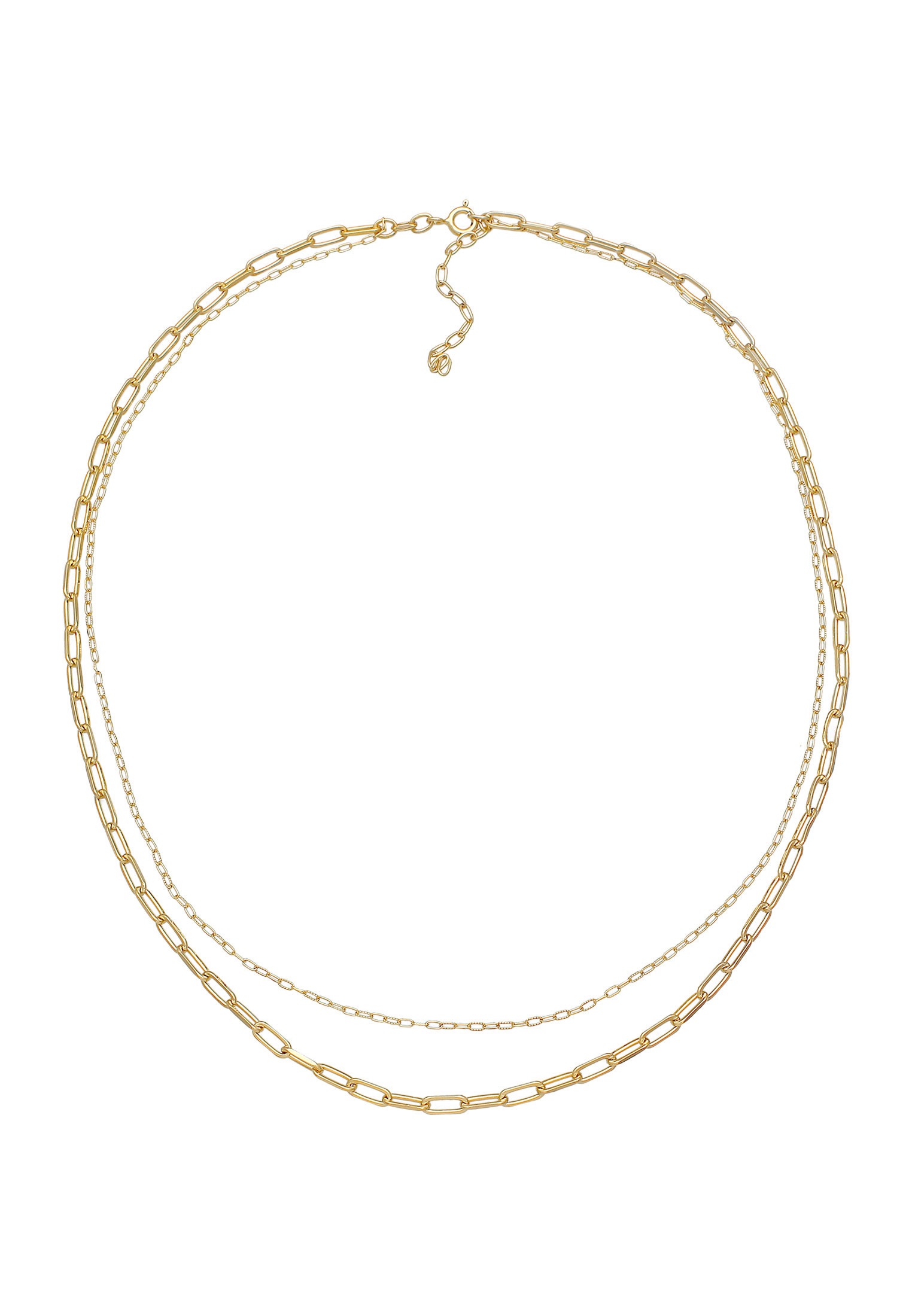 Elli Silberkette »Halskette Layer Glieder Oval Basic Chunky Chain 925 Silber«