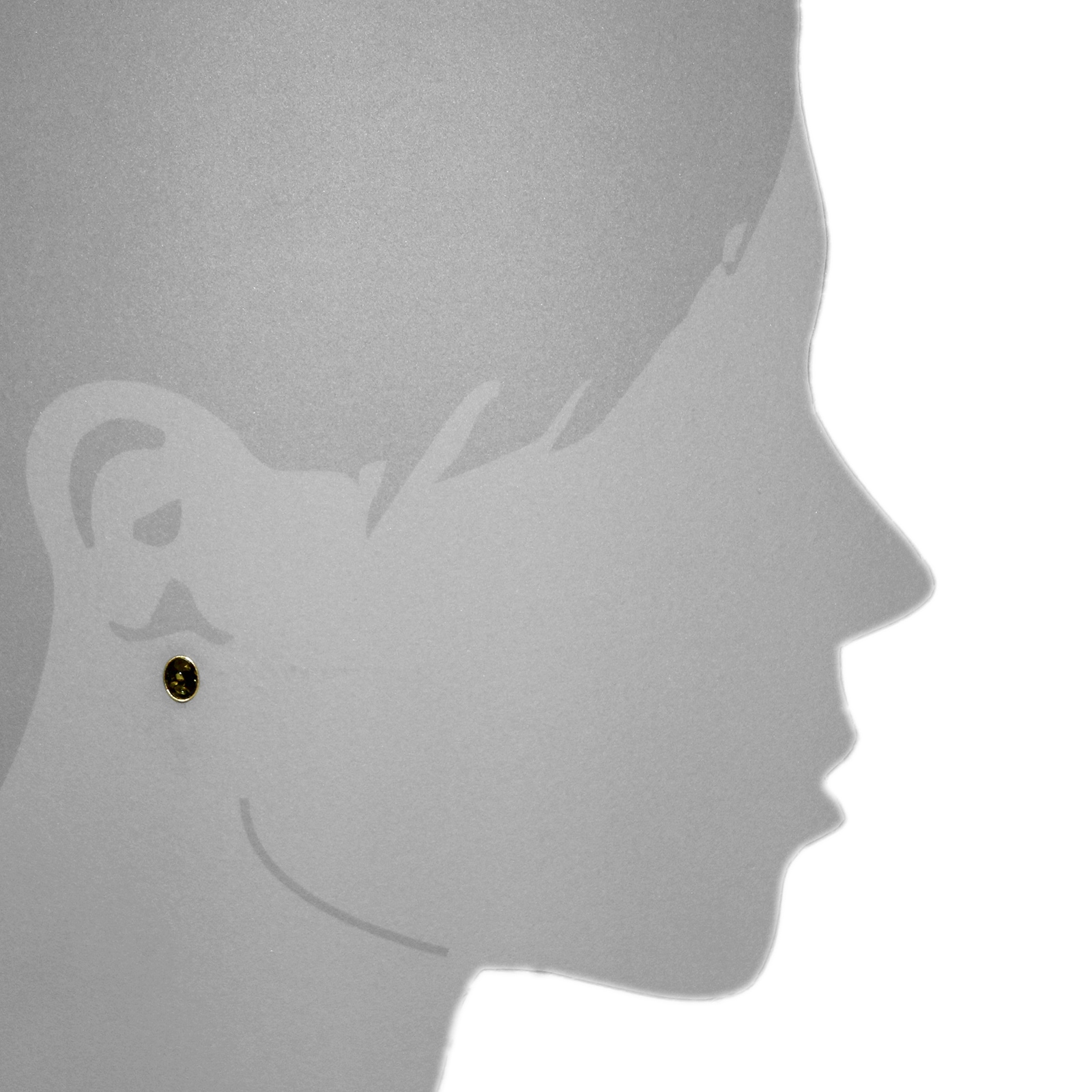 OSTSEE-SCHMUCK Paar Ohrstecker »- Classic 8 x 6 mm - Silber 925/000, vergoldet - Bernstein«