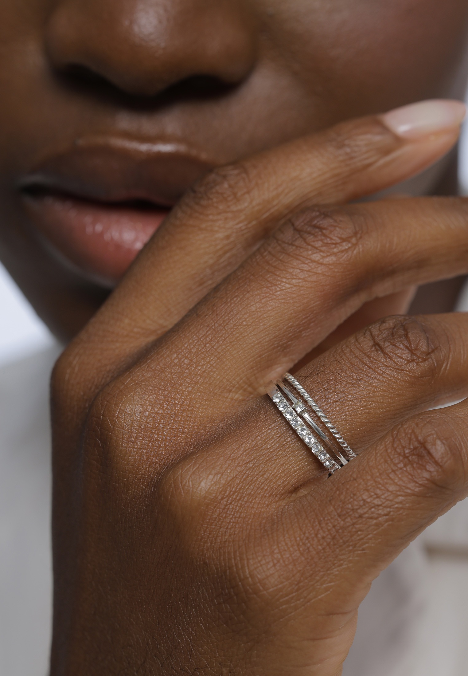 Elli Ring-Set »Ring Ringset (3 tlg) 925 Silber, mit Kristallen von Swarovski®«