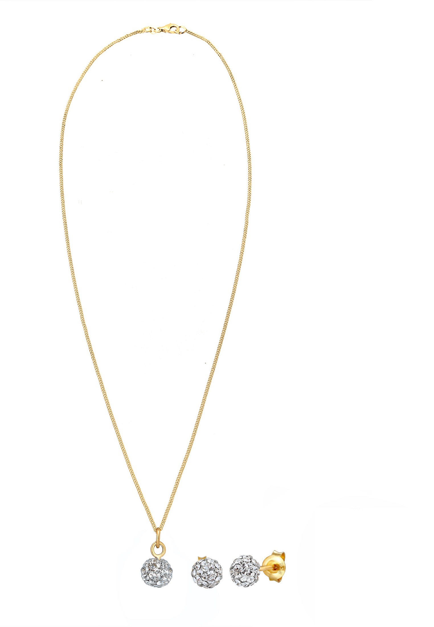 Elli Ohrring und Ketten Set »Schmuckset Kugel Elegant 925 Silber, mit Kristallen von Swarovski®«