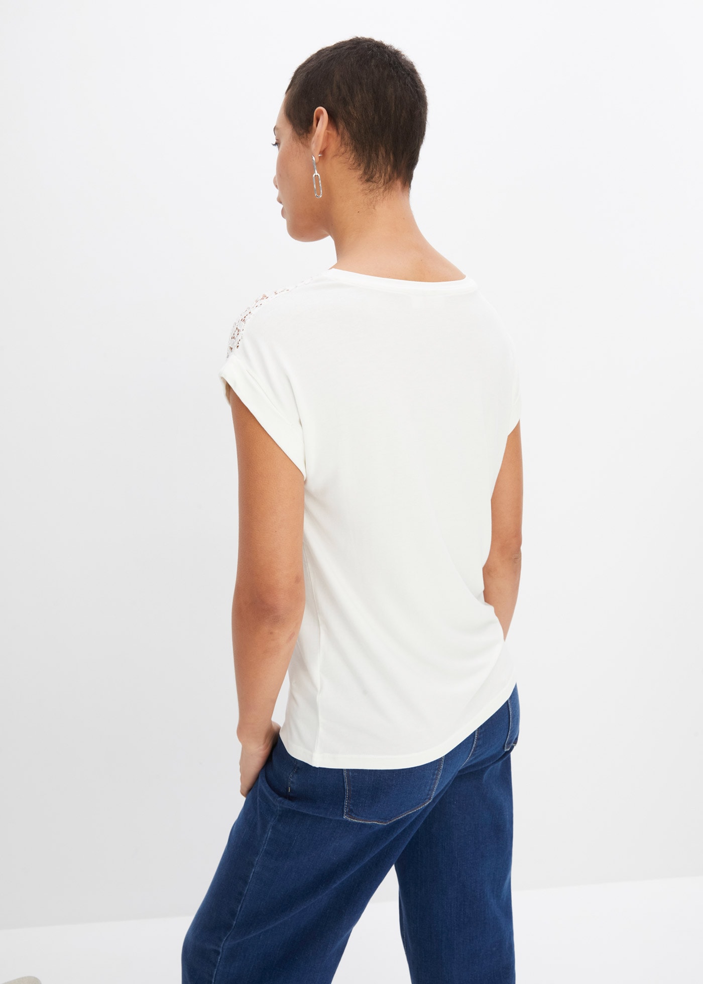 bonprix T-Shirt »Shirt aus Viskose-Mix« gerade Passform, Kurzarm, für vielseitige Anlässe, aus Viskose-Mix