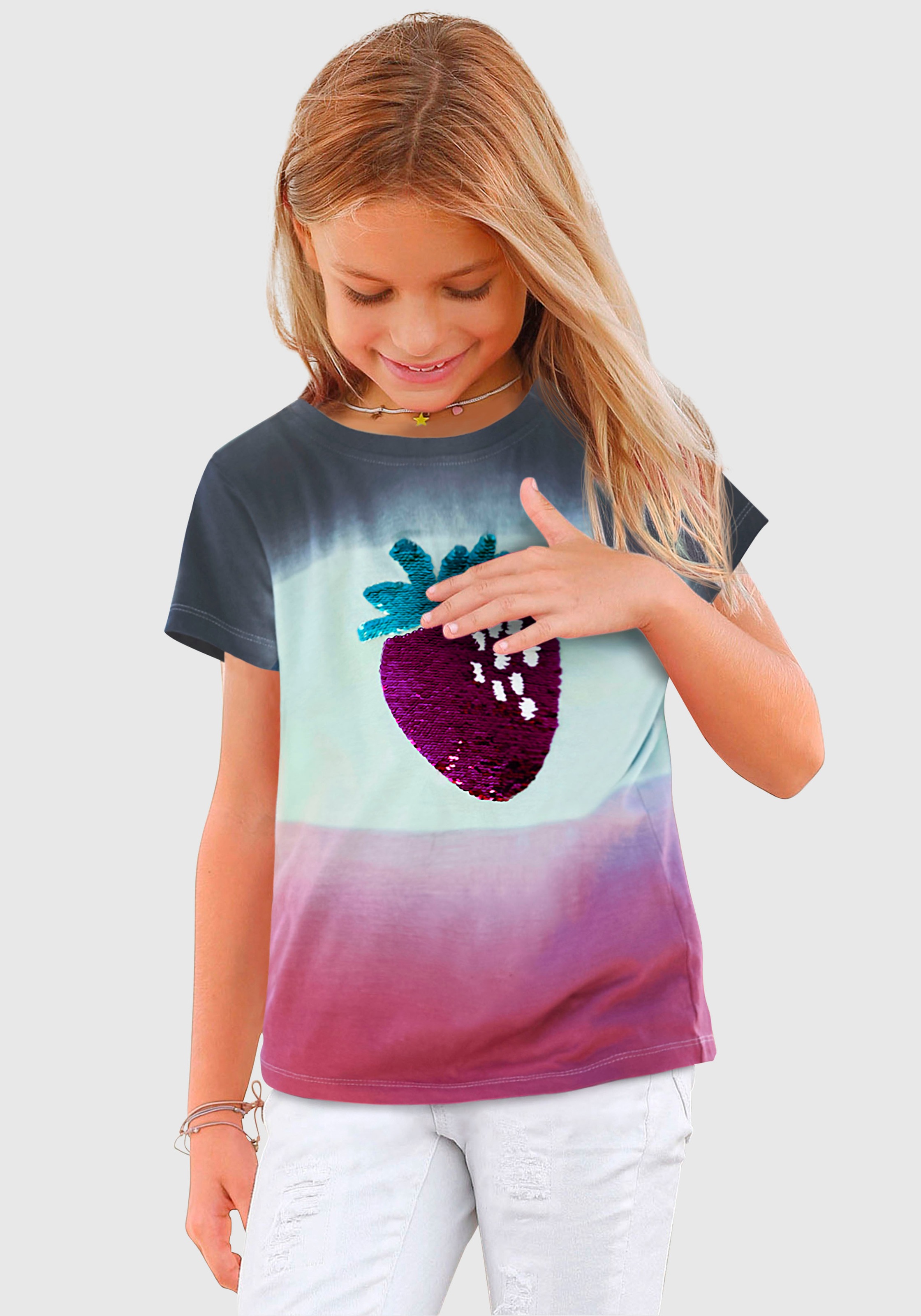 KIDSWORLD T-Shirt, mit Wendepailletten & Farbverlauf