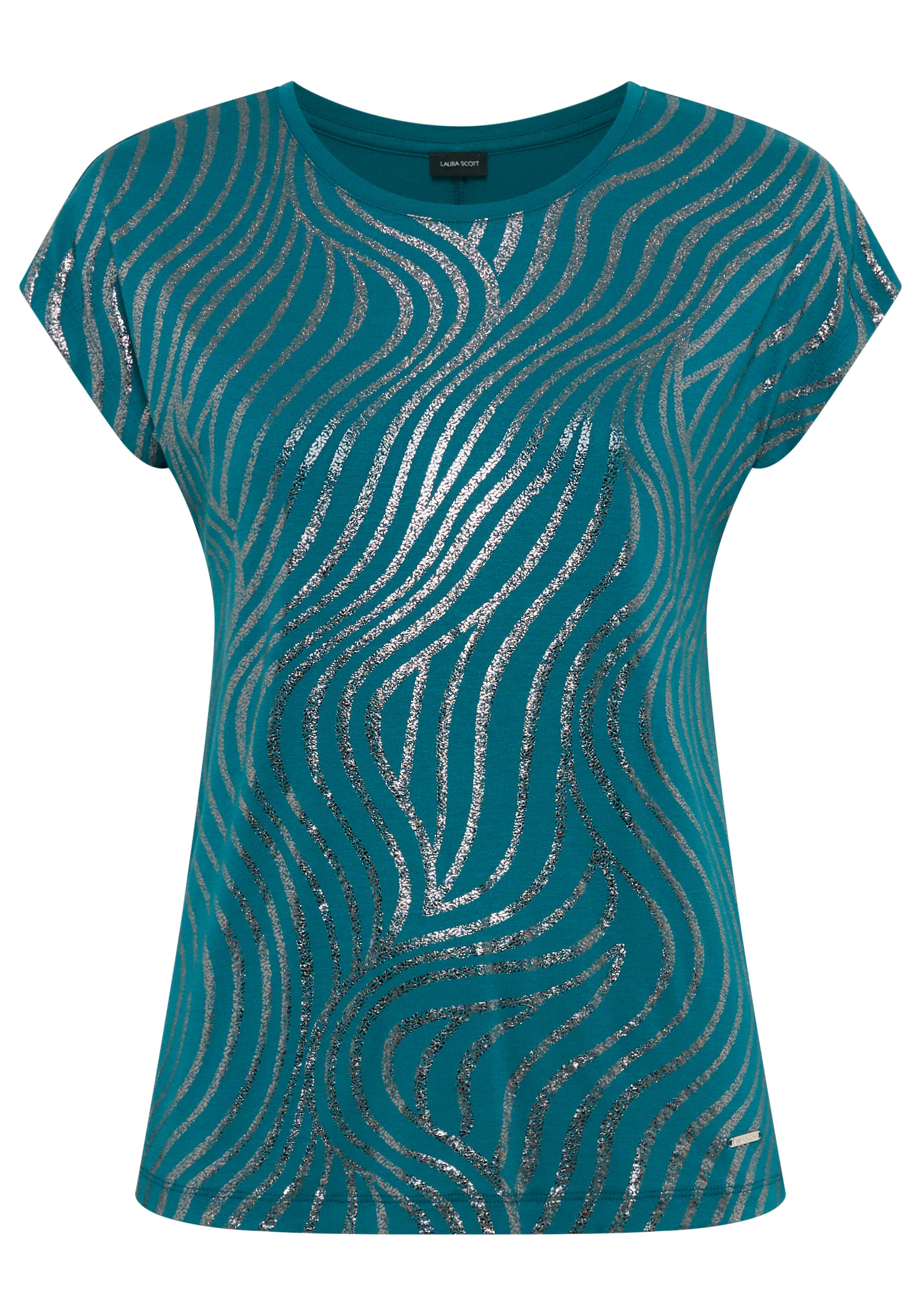 Laura Scott Rundhalsshirt Kurzarm,  figurumspielend,  aus elastischem Single Jersey