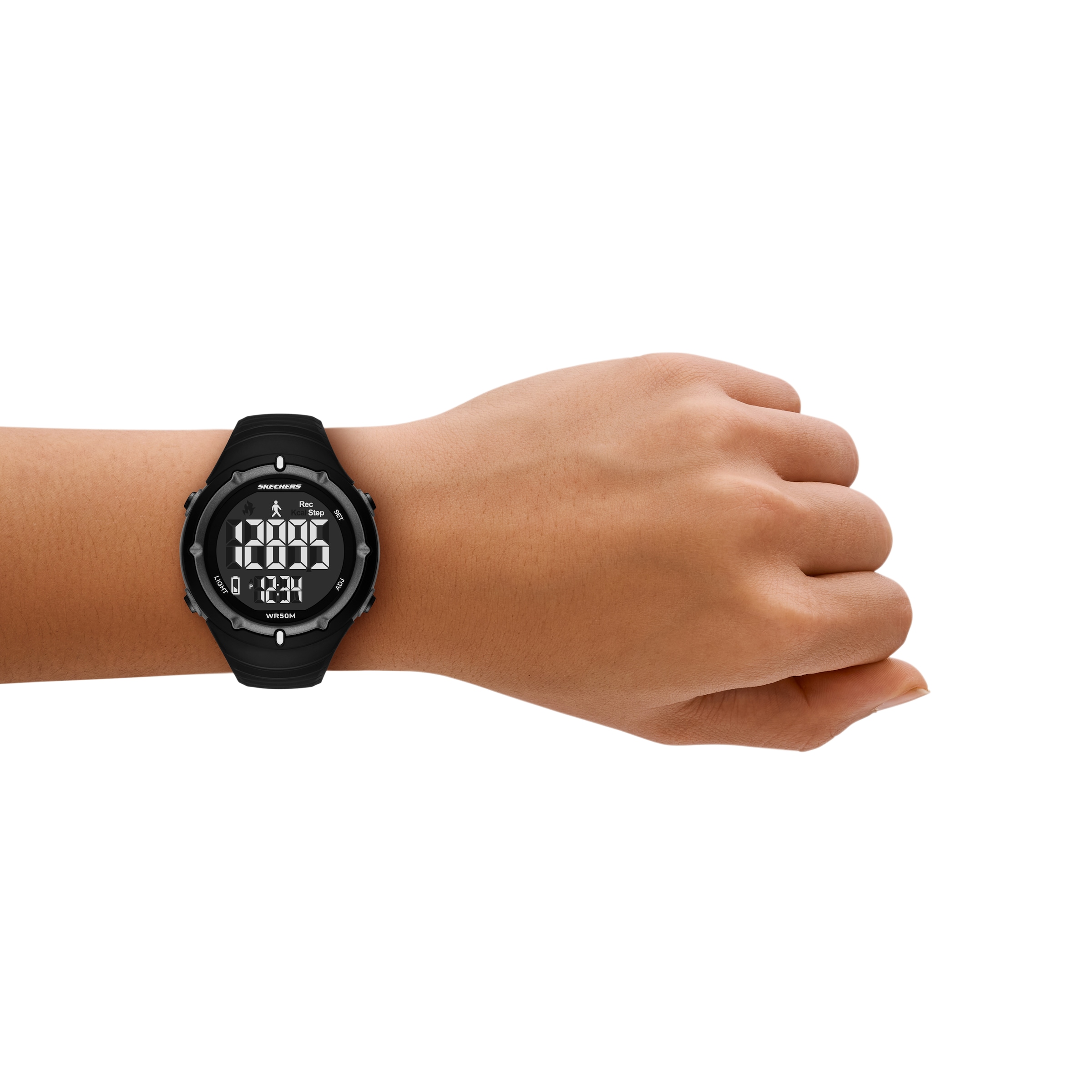 Skechers Chronograph »SKYWOOD« Quarzuhr, Armbanduhr, Damenuhr, digital, Batterie-Entladungsanzeige