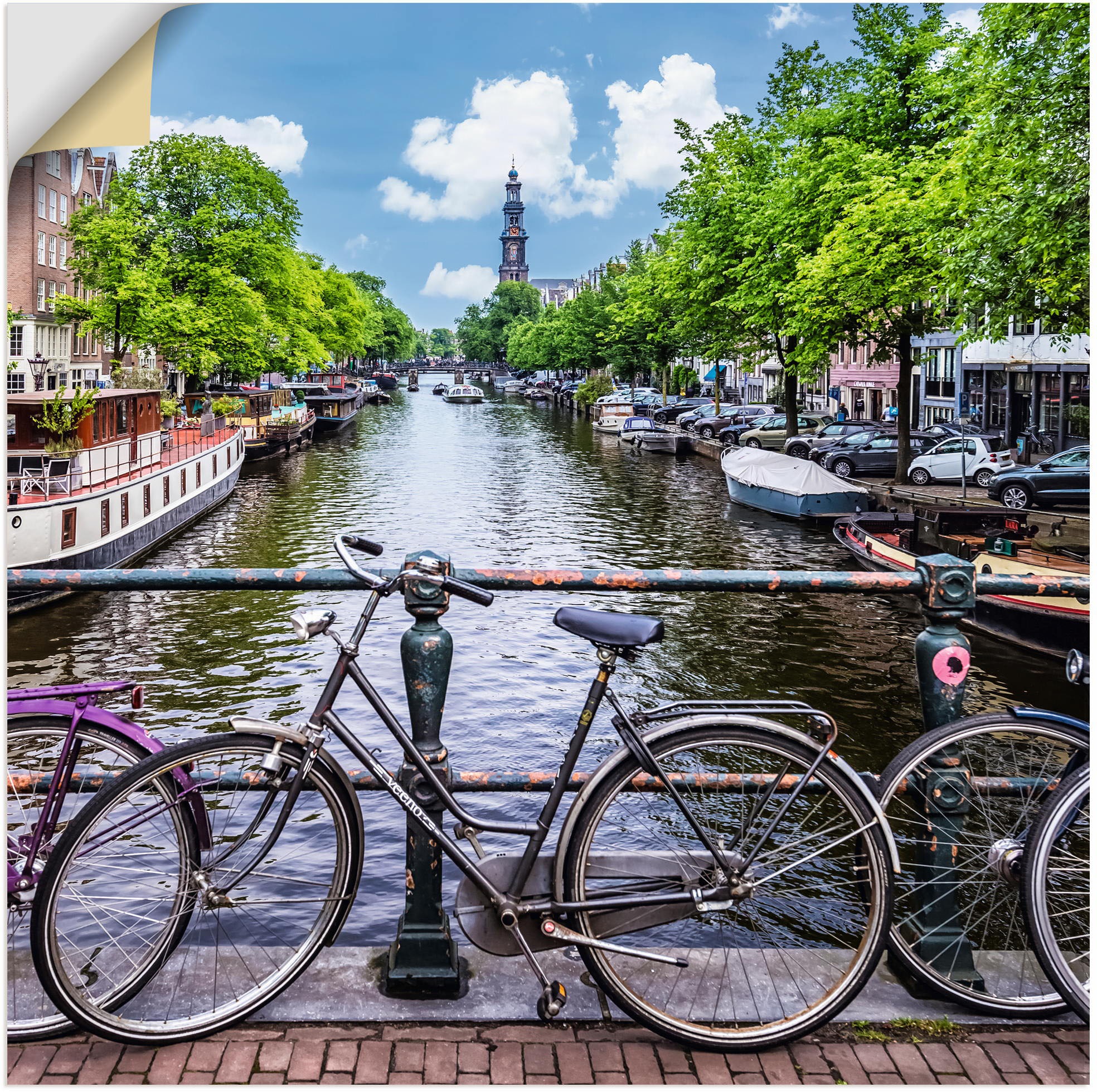Artland Wandbild »Typisch Amsterdam«, Amsterdam, (1 St.), in vielen Größen & Produktarten - Alubild / Outdoorbild für den Außenbereich, Leinwandbild, Poster, Wandaufkleber / Wandtattoo auch für Badezimmer geeignet