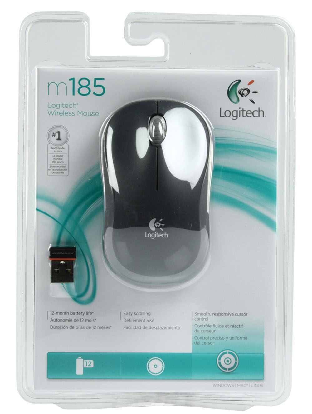 Logitech Maus »M185 - SWIFT GREY - EWR2«, kabellos