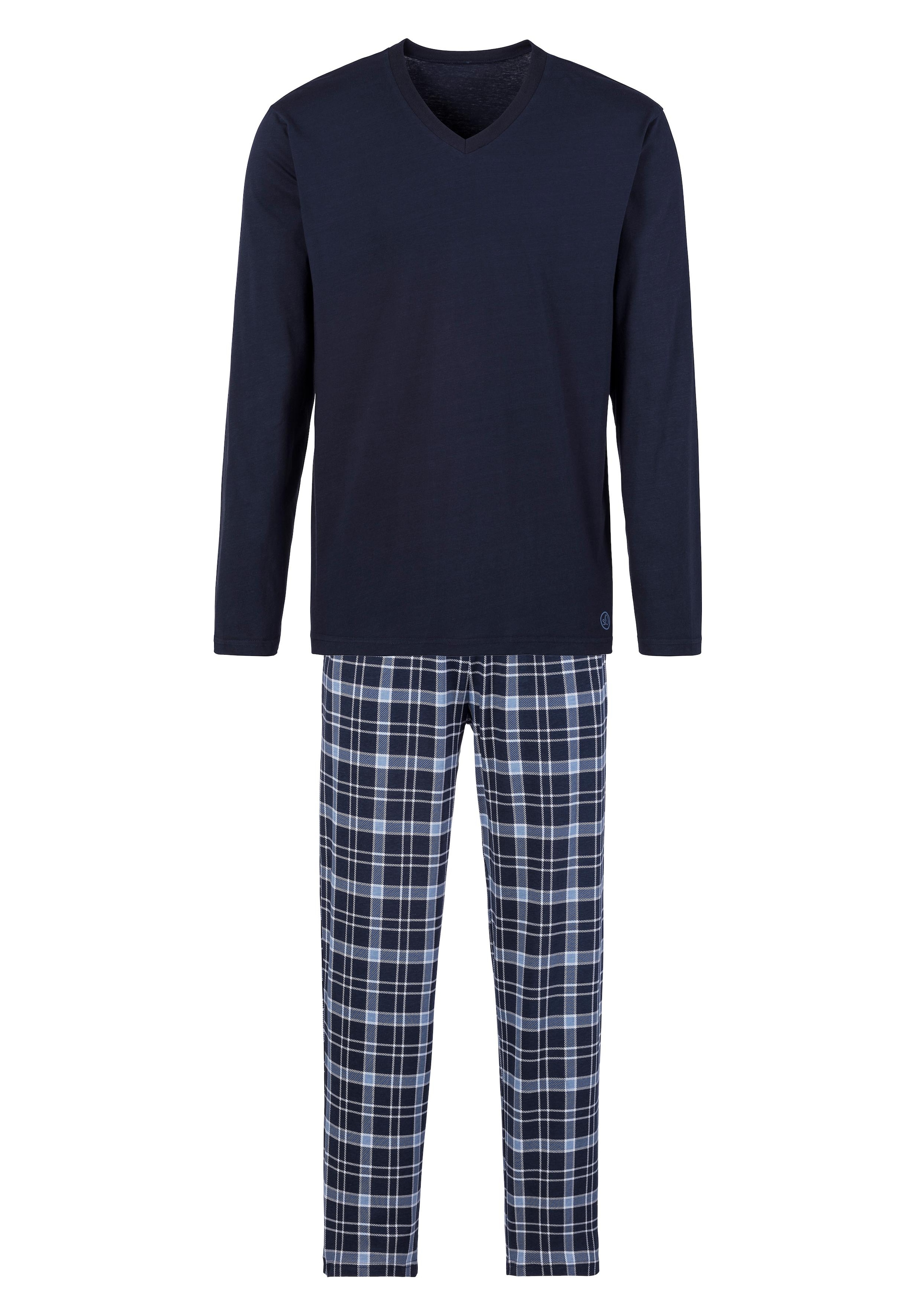 Pyjama, (2 tlg., 1 Stück), mit Karo-Hose